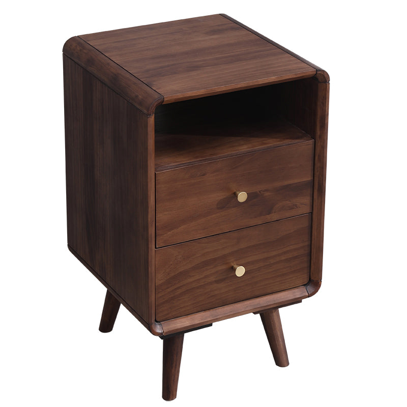 JAMES Nordic Solid Wood Bedside Cabinet - Modern Bedroom Nightstand with Drawer, 35cm Height - Perfect for Small Spaces, Apartment & Guest Room Decor