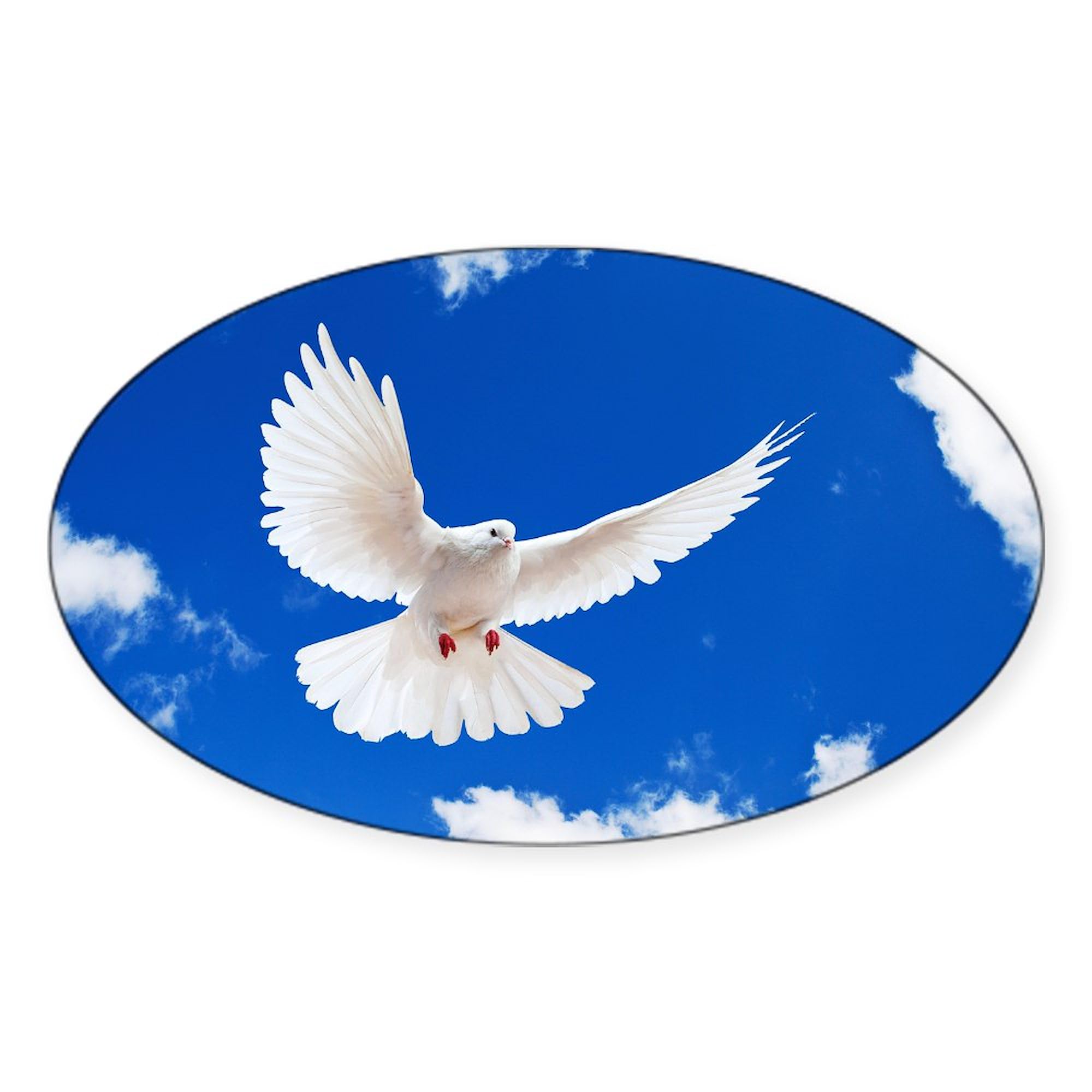 Purity Dove Oval Car Bumper Sticker - Decorate Your Vehicle