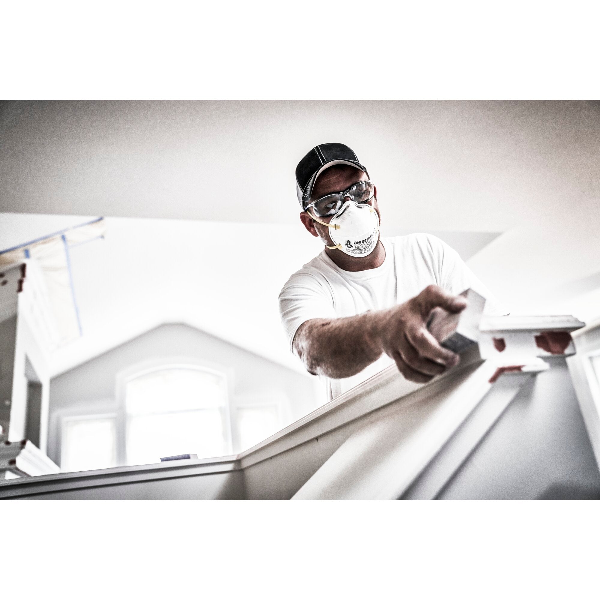 3M 8210 Plus Performance Sanding and Fiberglass Respirator Mask - N95 Dust Mask for Woodworking, Construction & DIY Projects - Comfortable Safety Mask for Sanding, Painting & Fiberglass Work