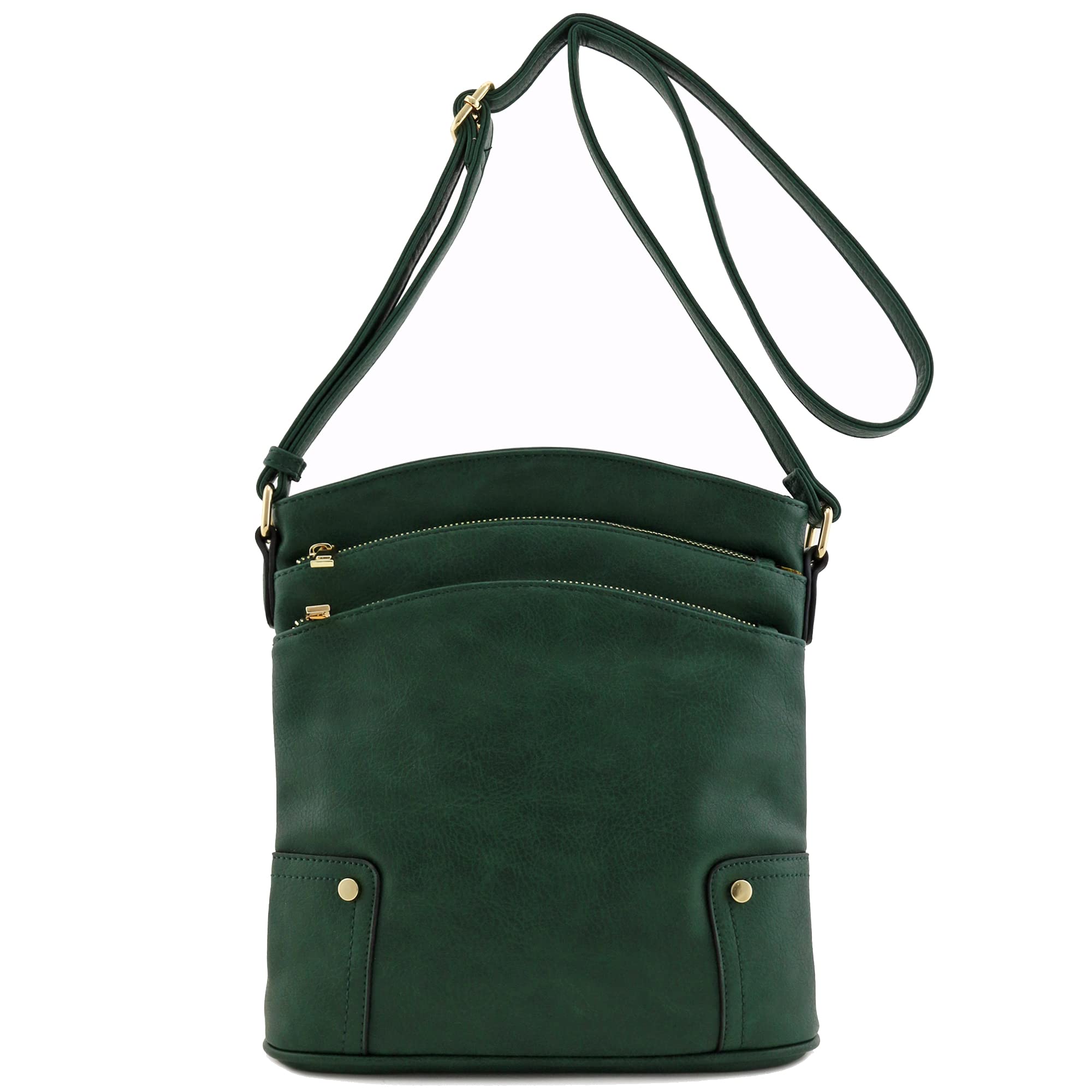 ALYSSA Triple Zip Pocket Large Crossbody Bag for Women - Stylish & Spacious Travel Purse with Multiple Compartments - Perfect for Work, Travel & Everyday Use