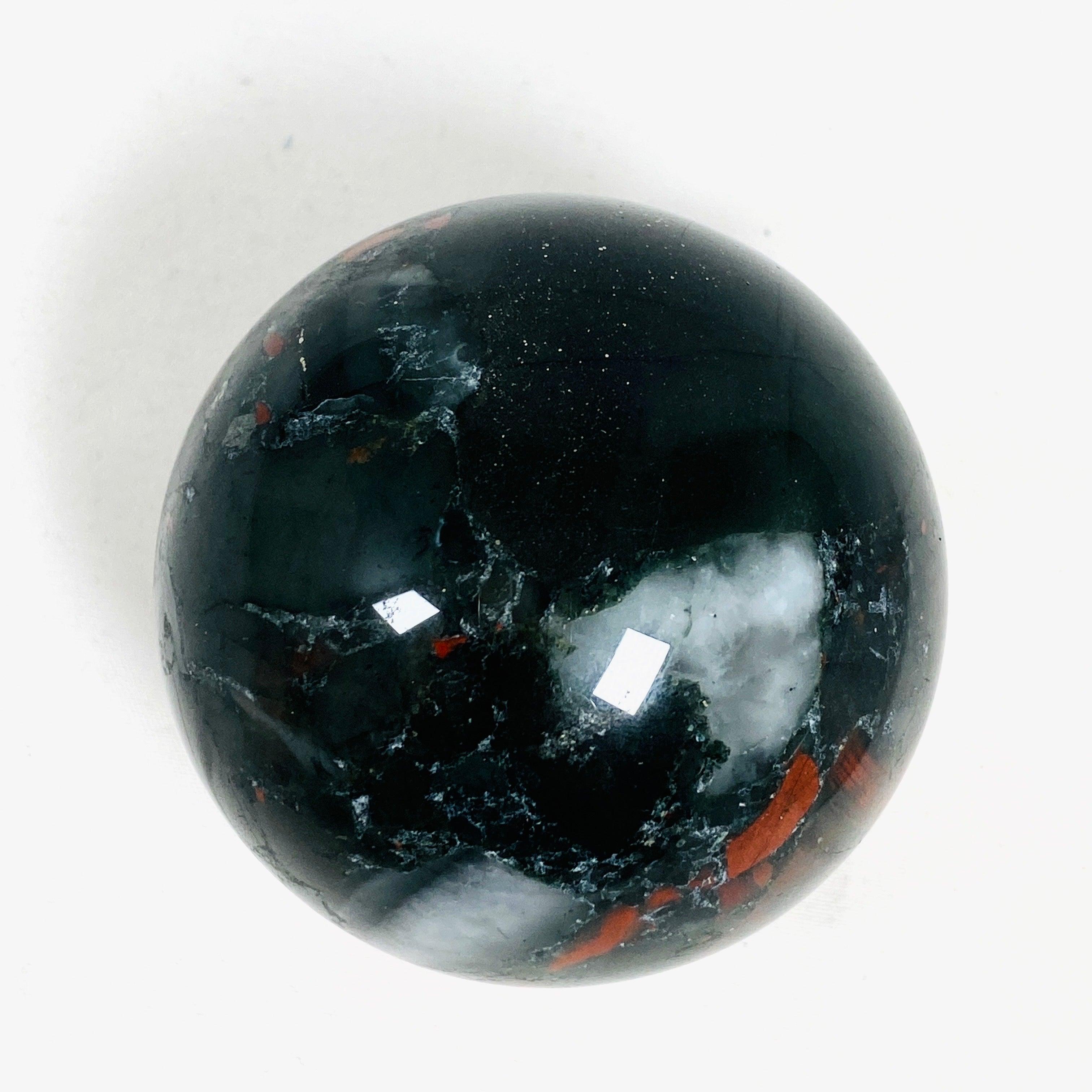 African Bloodstone Sphere ABS 5 - Natural Healing Crystal Ball for Meditation, Chakra Balancing & Home Decor - Perfect for Yoga, Reiki & Spiritual Gifts