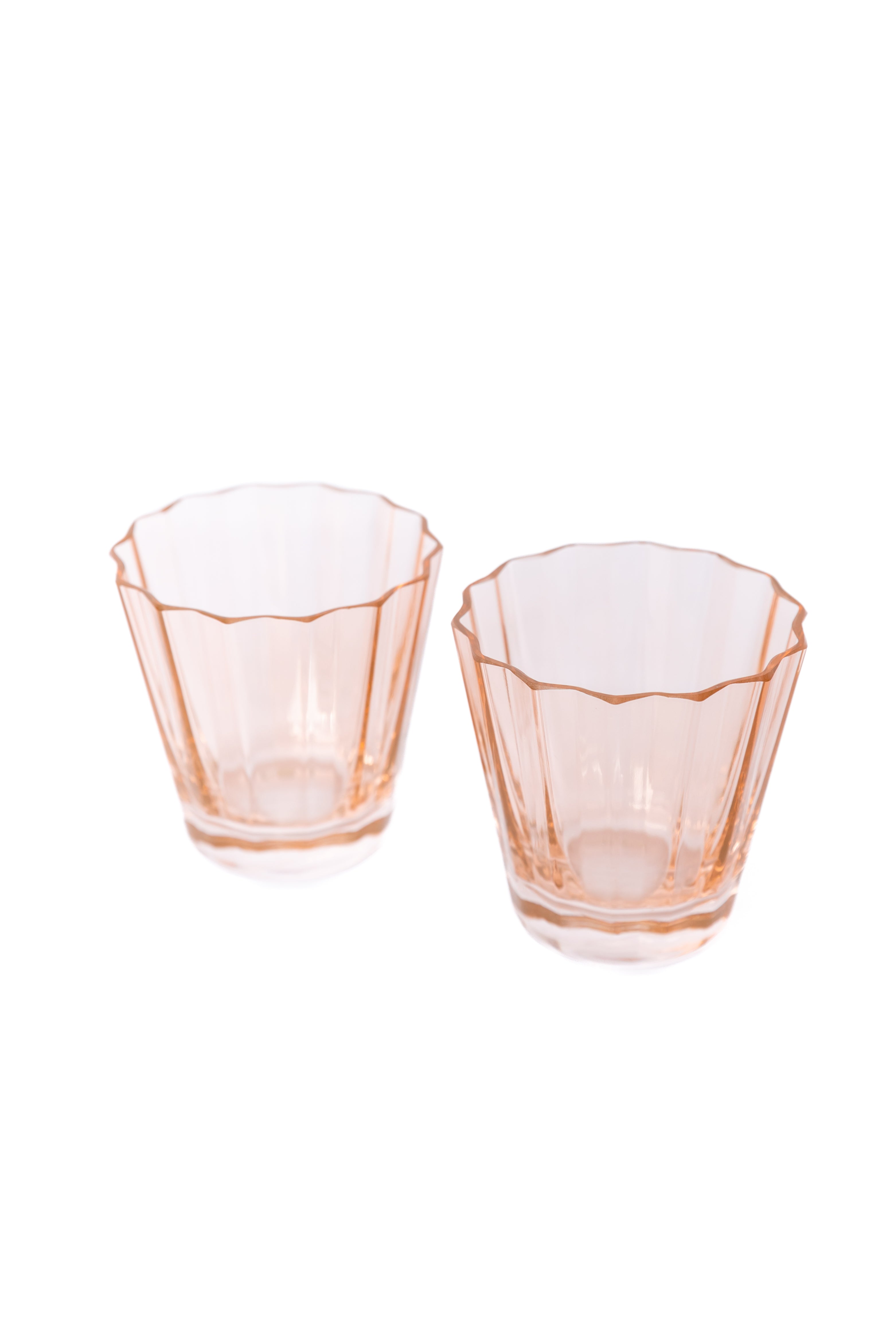 Estelle Colored Sunday Low Ball Glasses - Set of 2 (Blush Pink) | Elegant Cocktail & Whiskey Drinking Glasses for Home Bar, Parties & Gifts