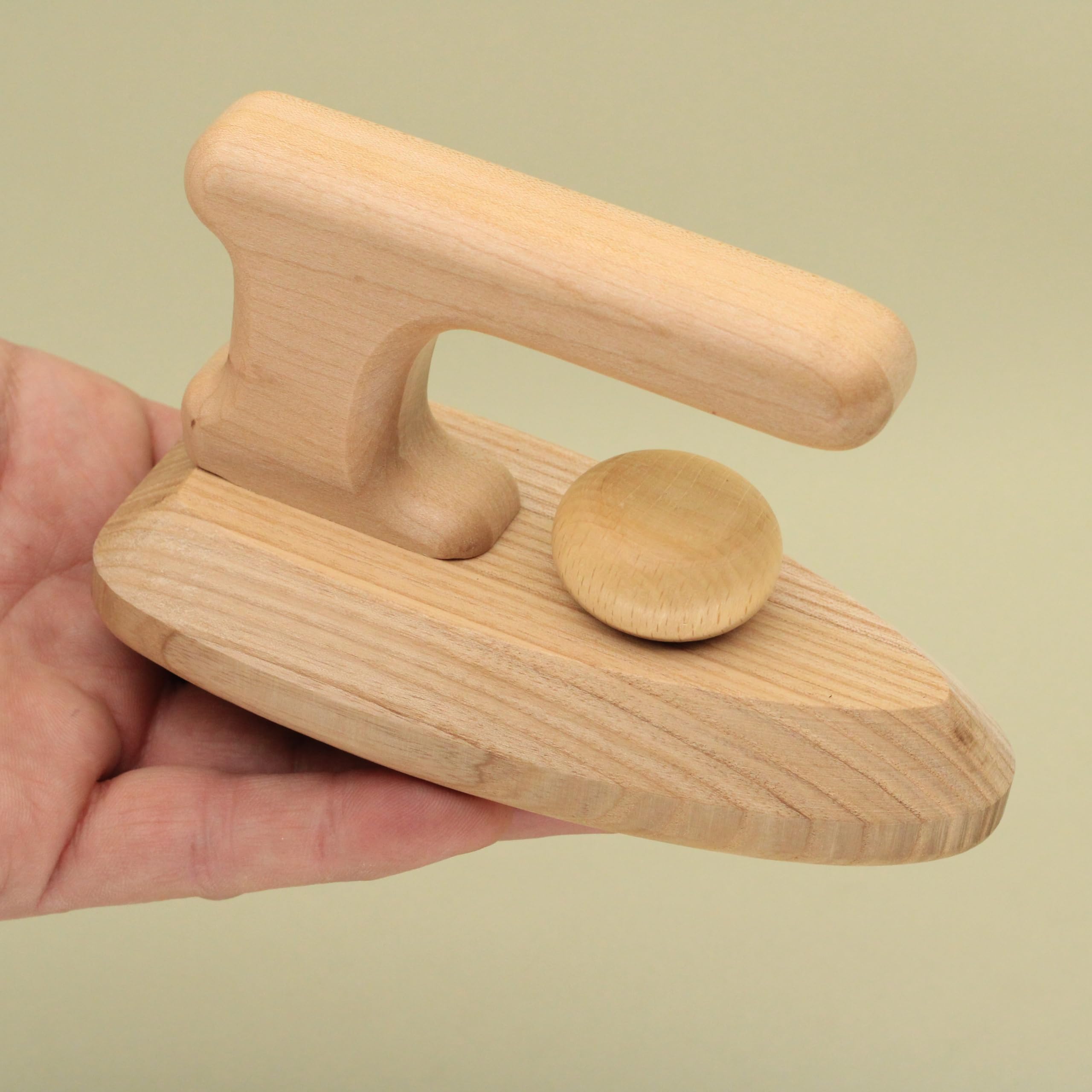 Natural Handmade Wooden Clothing Iron Toy - Montessori & Waldorf Inspired Educational Toy for Kids | Perfect Baby Gift & Pretend Play Dress-Up Accessory | Free Shipping
