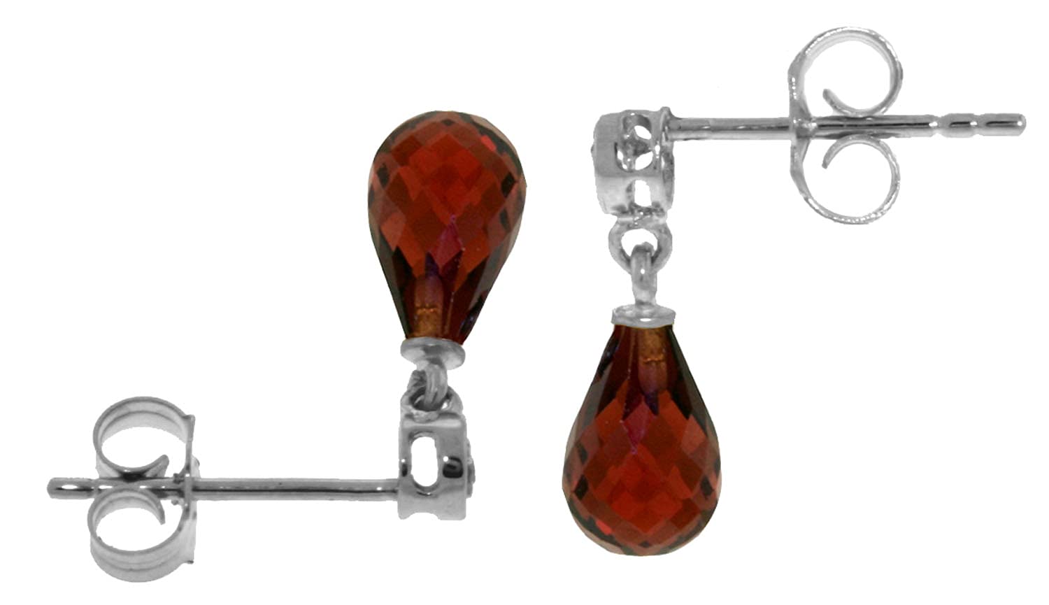 14k Solid Gold Earrings with Diamonds & Garnets - GG Galaxy Gold Jewelry for Women | Perfect for Weddings, Anniversaries & Special Occasions