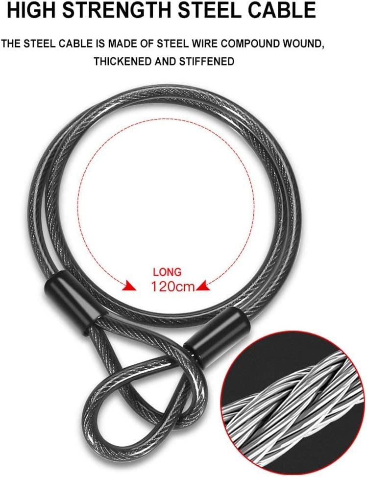 Heavy Duty Anti-Theft Bike U Lock with 14mm Shackle & 1.2m Cable - Secure Bicycle Lock for Road, Mountain & Electric Bikes - Perfect for Urban Commuting, Outdoor Adventures & Bike Parking Safety