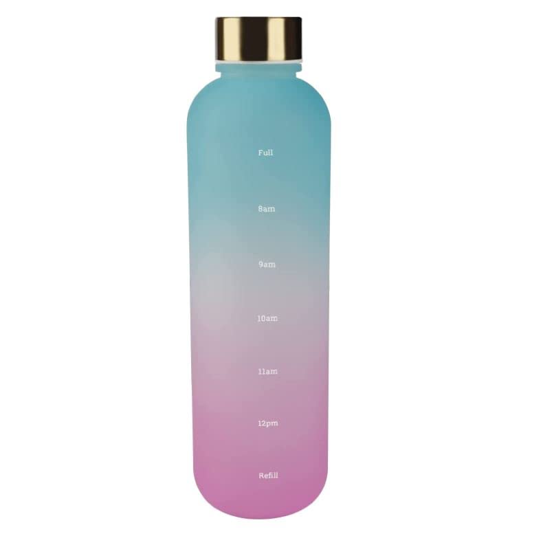 32oz Motivational Water Bottle with Time Markings - Multi Color - Perfect for Gym, Office, and Outdoor Hydration