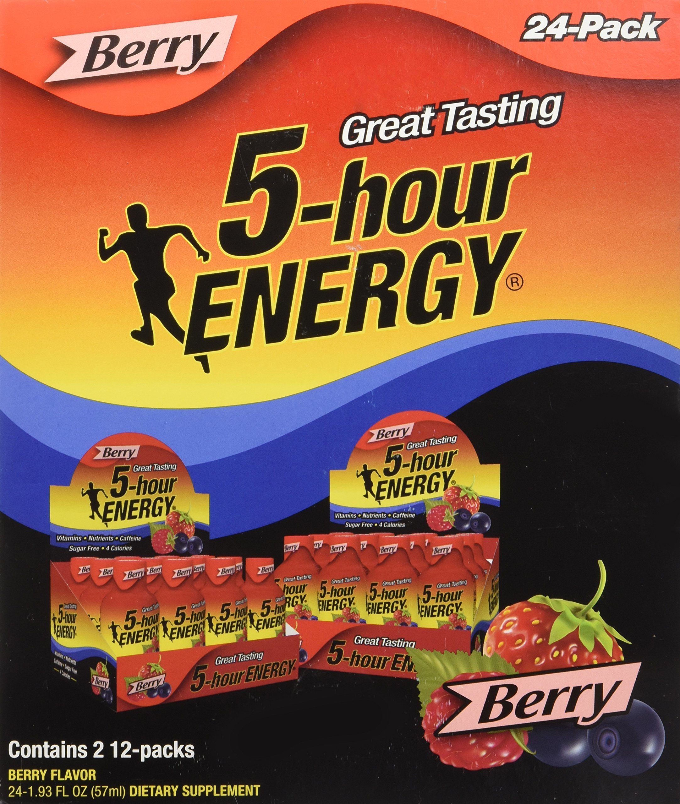 5 Hour Energy Berry Flavor - 1.93 oz Energy Shots (48 Count Pack) | Boost Energy & Focus for Workouts, Study & Long Drives | Caffeine & Vitamin B12 Supplement