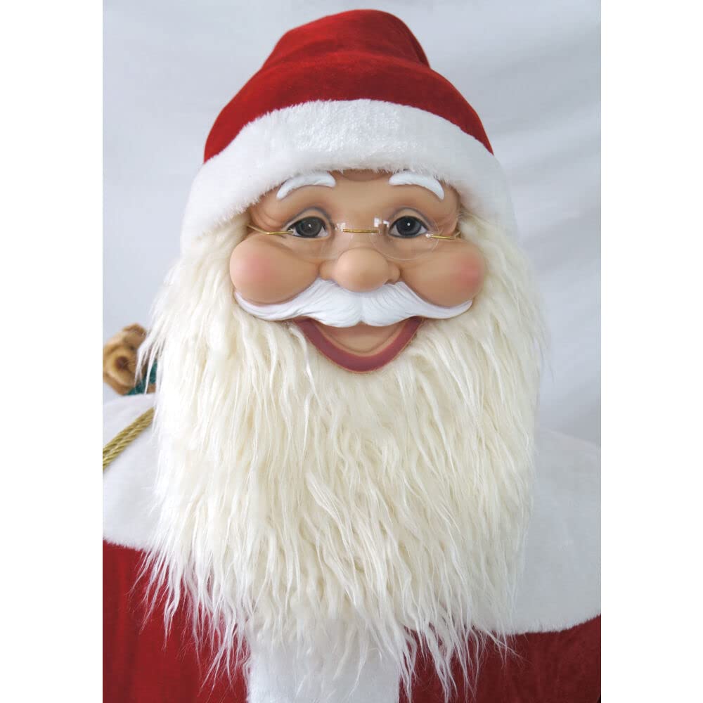 58-Inch Animated Dancing Santa Claus with Wreath & Gift Sack - Indoor Christmas Decor for Holiday Home, Office & Party (Red) | Festive Gift & Seasonal Decoration
