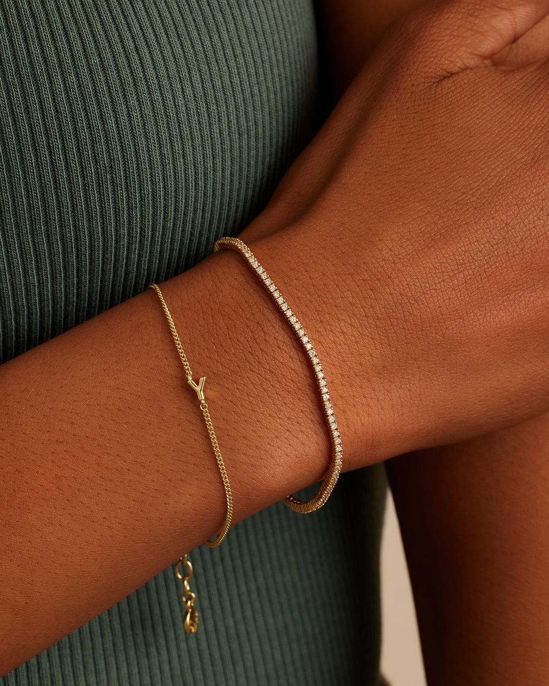 Wilder Mini Alphabet Bracelet - Personalized Initial Letter Bracelet for Women & Girls - Trendy Stackable Jewelry for Everyday Wear & Gifts