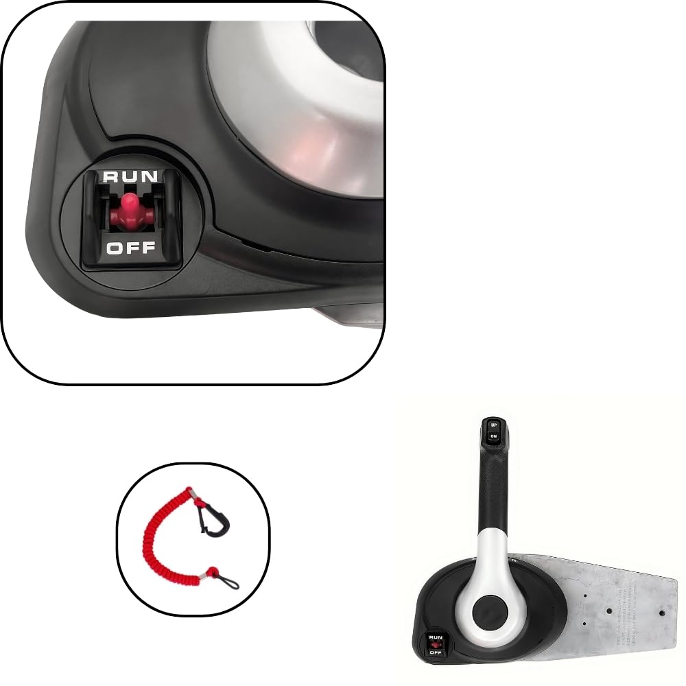 Mercury Outboard Engine Remote Control Panel - 4000 Gen II 883710A02 Side Mount with Power Trim & Stop Switch for Boats, Fishing & Marine Applications