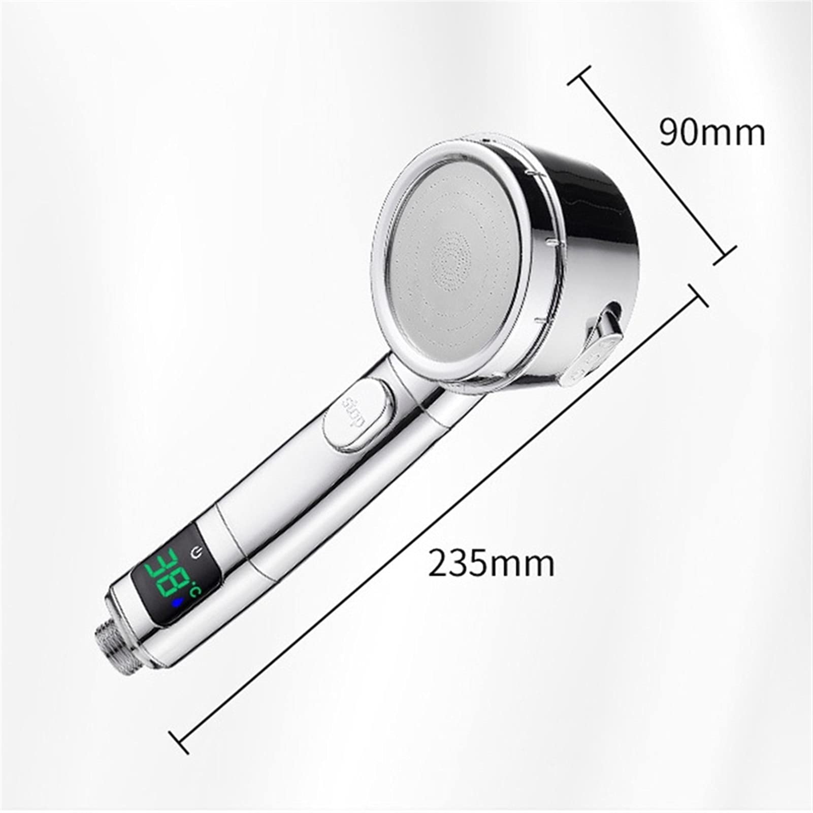 Digital Adjustable Shower Head with Handheld Spray - High Pressure Bathroom Showerhead with Shelf (Silver) | Perfect for Spa-Like Experience & Water-Saving Bathroom Upgrade