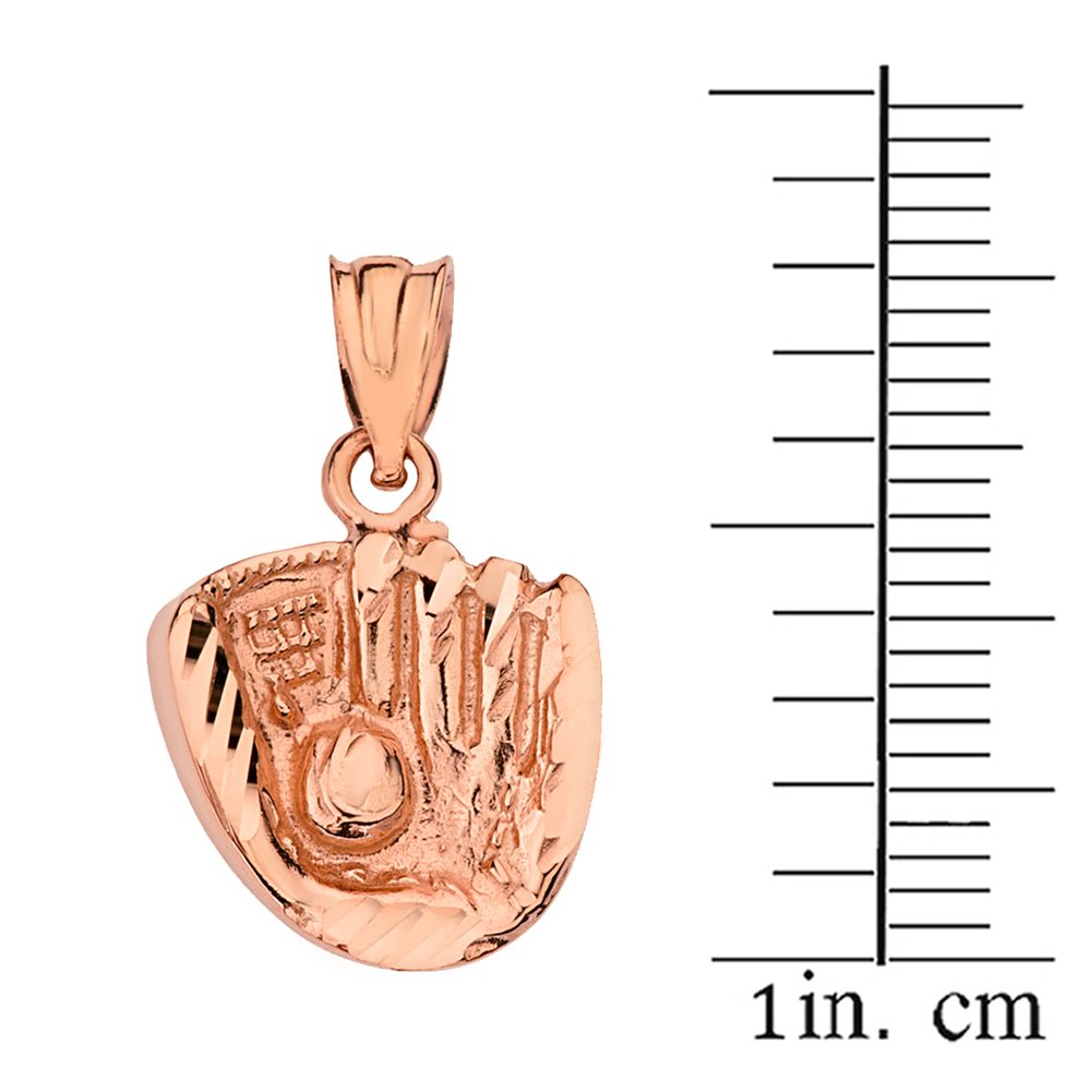 10k Rose Gold Softball Glove & Ball Charm Pendant Necklace for Women - Elegant Jewelry Gift for Players, Coaches & Fans - Perfect for Games, Training & Everyday Wear