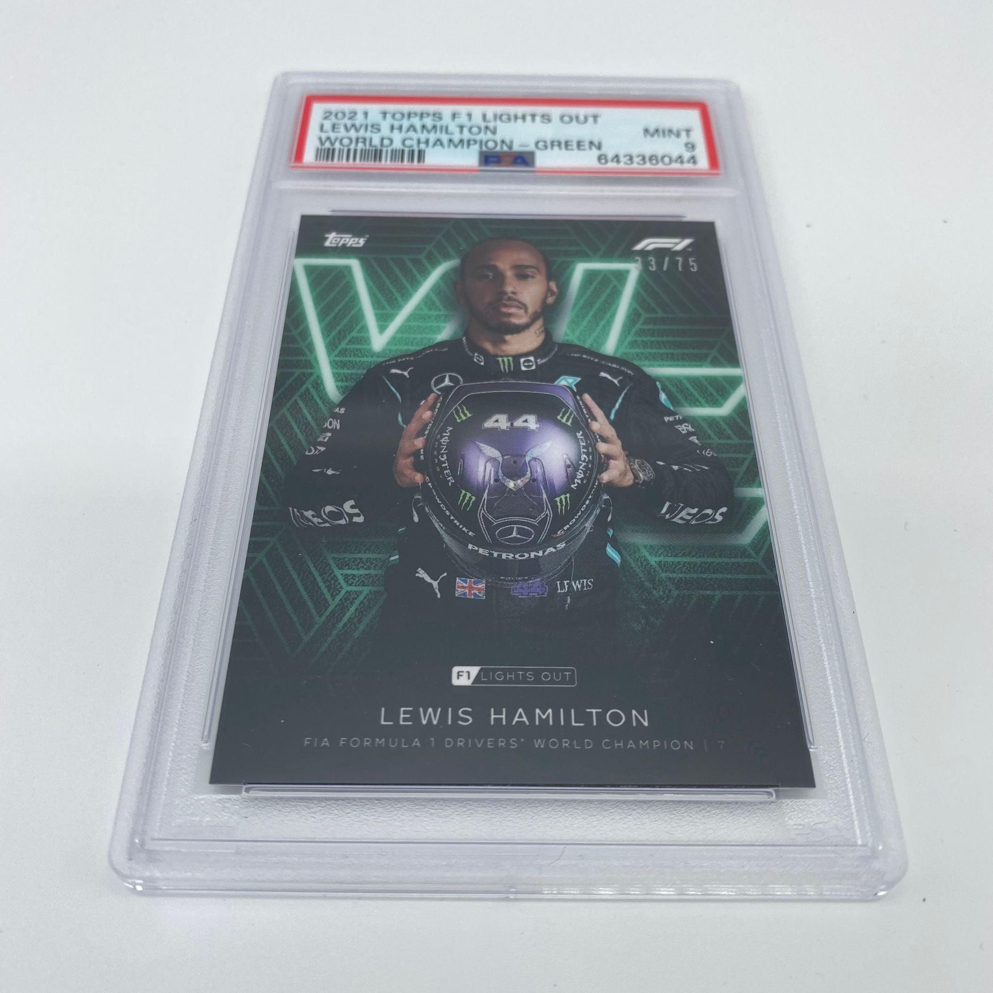 PSA 9 Graded 33/75 Lewis Hamilton 2018 Formula 1 World Champion Trading Card - Perfect for F1 Collectors, Sports Memorabilia Displays & Investment Collections