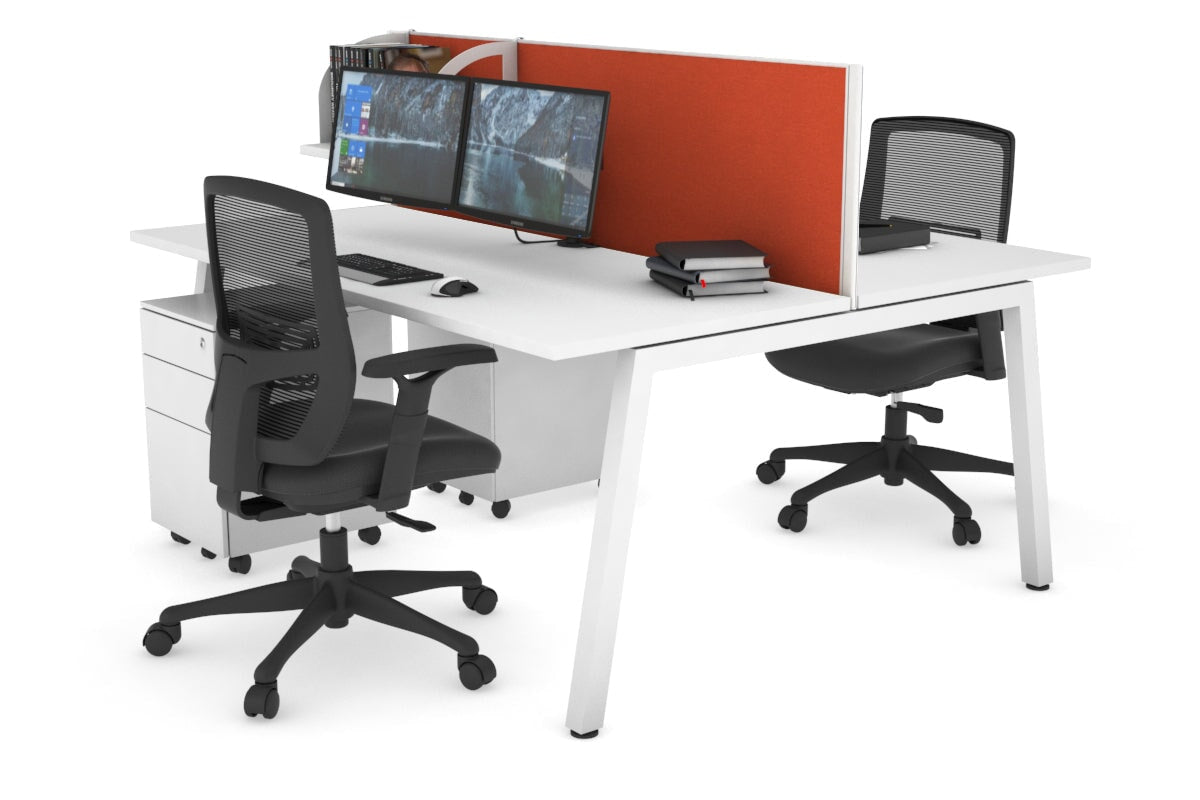 Quadro 2 Person Office Workstation Desk [1400L x 700W] - Perfect for Shared Workspaces & Collaborative Office Environments