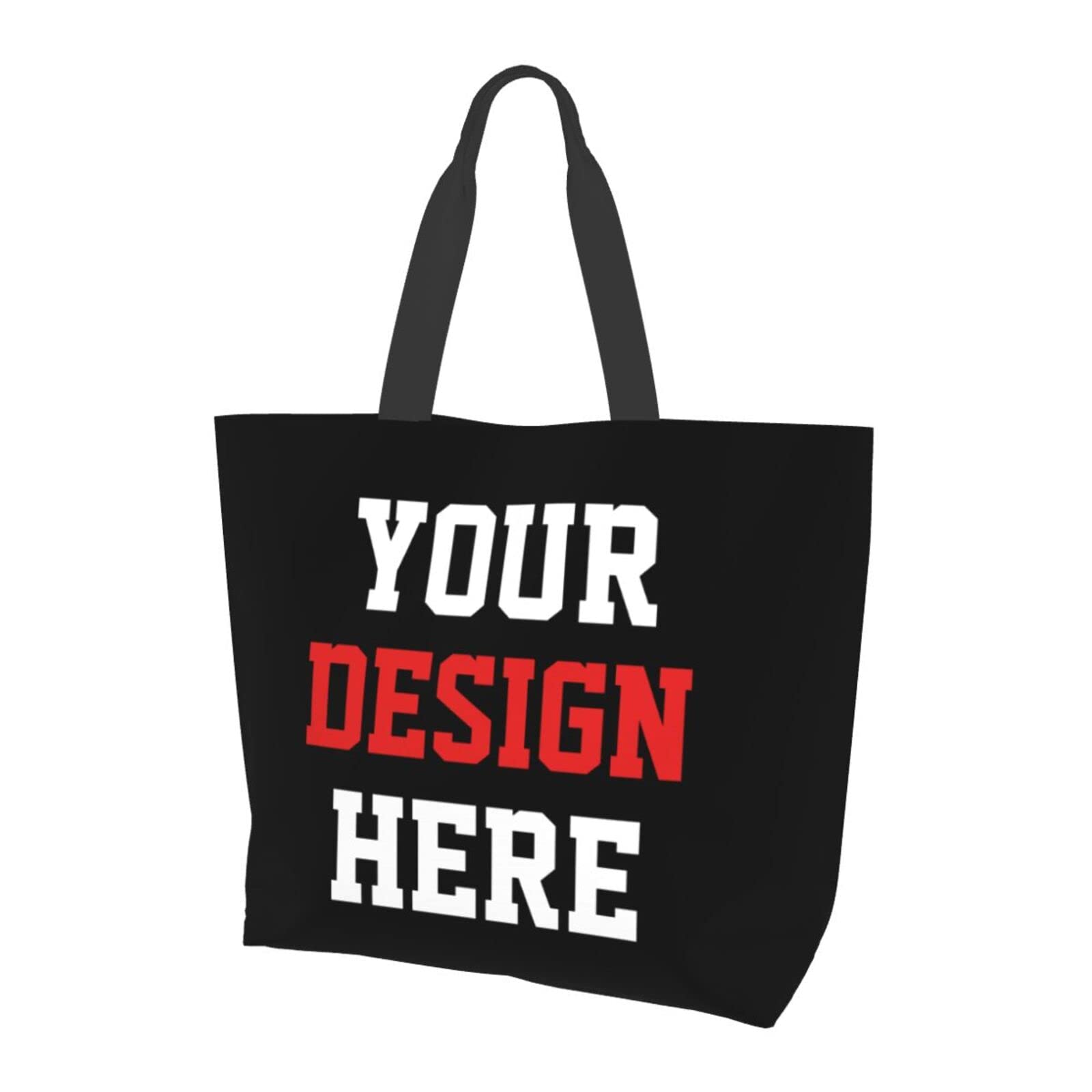 Custom Tote Bags with Logo - Personalized Team Text & Picture Shoulder Bags for Women, Travel, Business, Shopping & Teacher Gifts | Durable & Stylish Reusable Grocery Bag