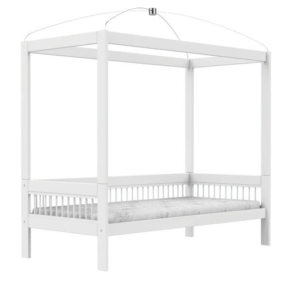 Four Poster Canopy Bed with Breathable Fabric - Elegant & Spacious Design for Master Bedroom or Guest Room Decor