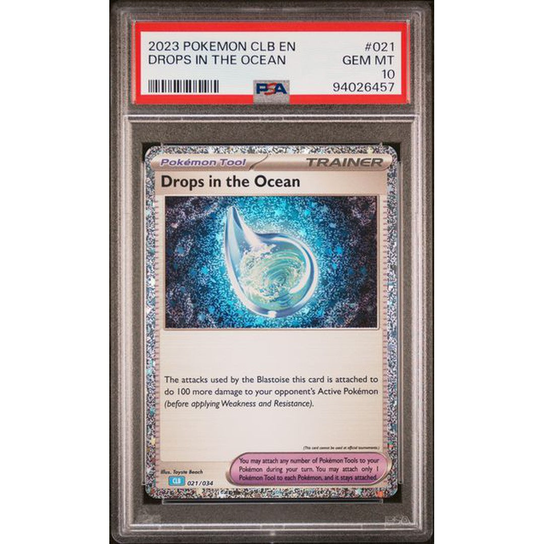 2023 Pokemon Classic Collection Drops in the Ocean 021/034 PSA 10 Graded Card - Rare Collectible for Trading Card Game Enthusiasts & Perfect Gift for Pokemon Fans
