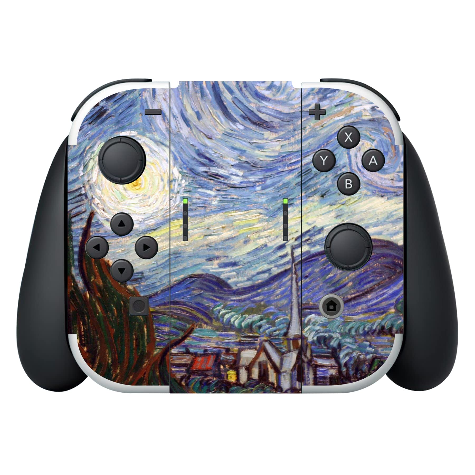 PlayVital Full Set Protective Stickers for Nintendo Switch OLED Model - Custom Vinyl Decal Skins for Switch OLED Console, Joycon, Dock & Grip - The Starry Night Design - Perfect for Gaming Protection and Personalization