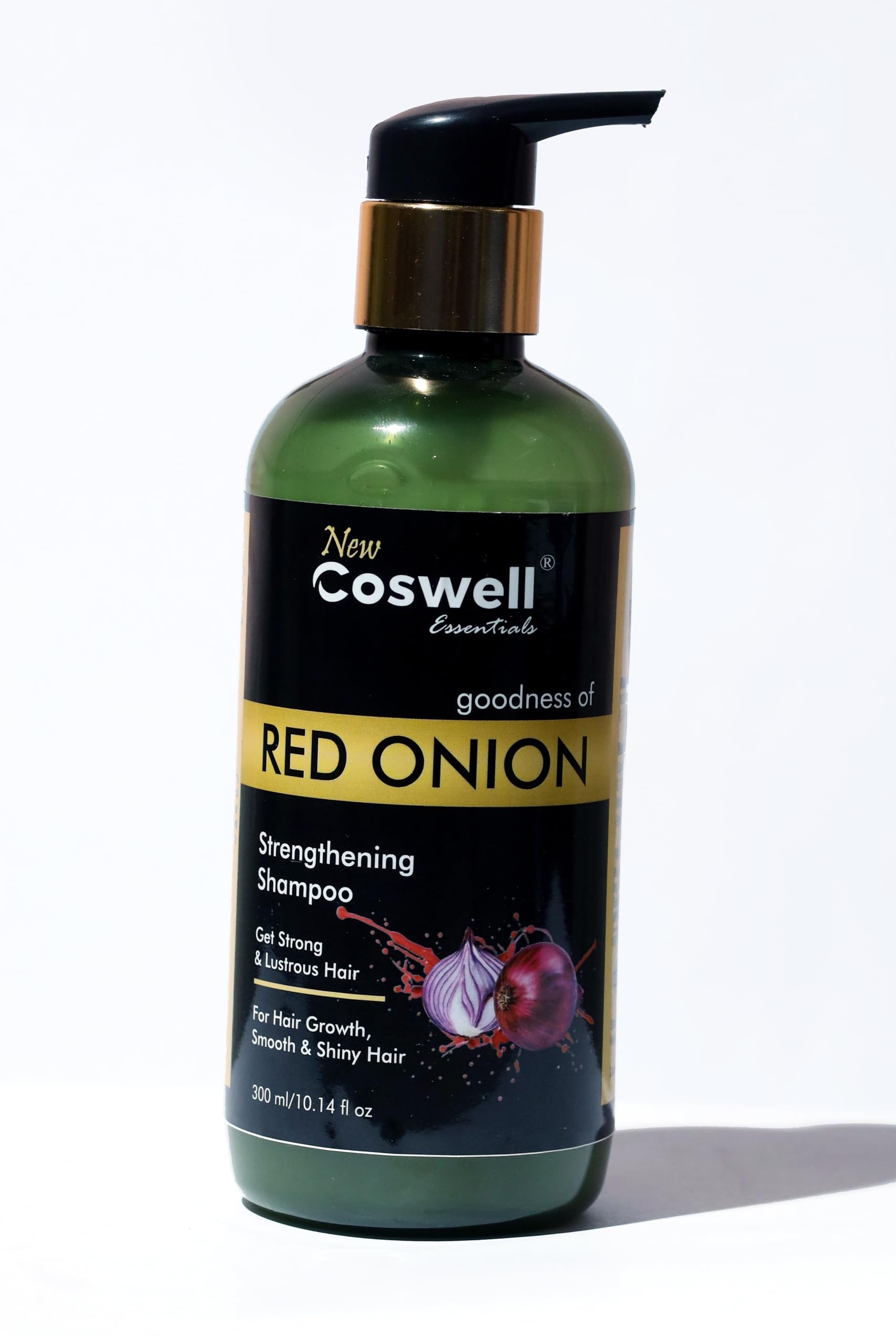 Glow Coswell Onion Shampoo for Hair Growth - Sulfate Free & Natural Ingredients to Strengthen, Revitalize Damaged Hair - Best for Dry, Frizzy & Thinning Hair Care Routine