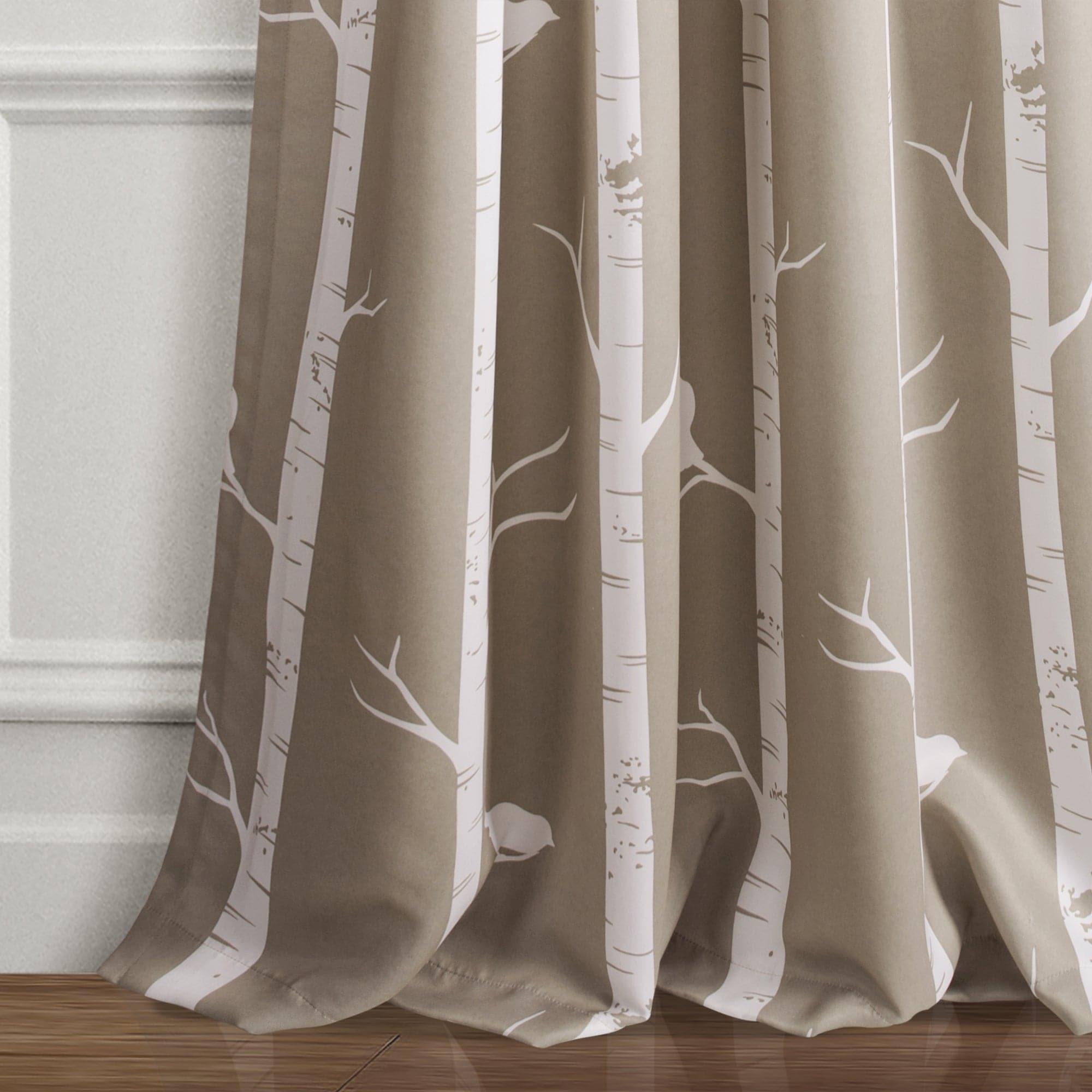 Bird on the Tree Light Filtering Window Curtain Set - Nature Inspired Sheer Drapes for Living Room & Bedroom - Perfect for Soft Sunlight & Privacy