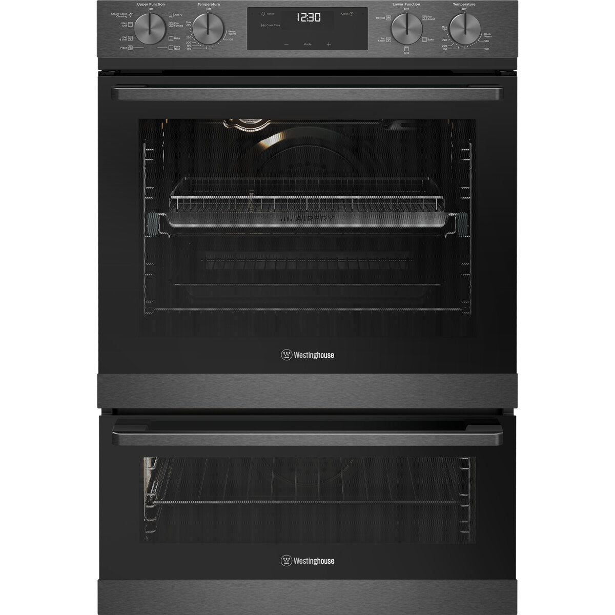 Westinghouse 60cm Multi Function Double Oven with Dark Stainless Steel Finish - WVE6526DD | Perfect for Baking, Roasting & Family Cooking
