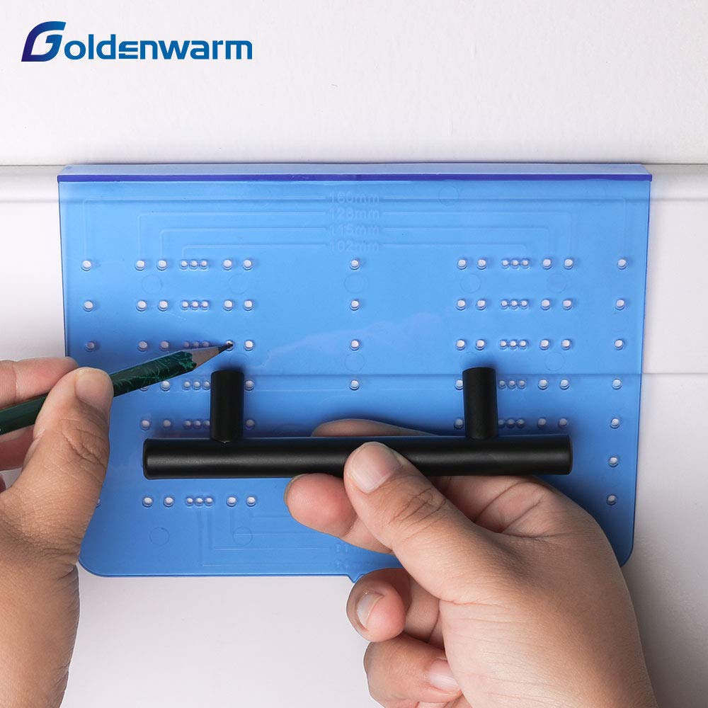 GoldenWarm 10-Pack Matte Black Cabinet Handles - 3 Inch Drawer Pulls for Dresser & Furniture with Free Drill Mounting Template | Perfect for Kitchen Cabinets, Bedroom Drawers & DIY Home Renovation