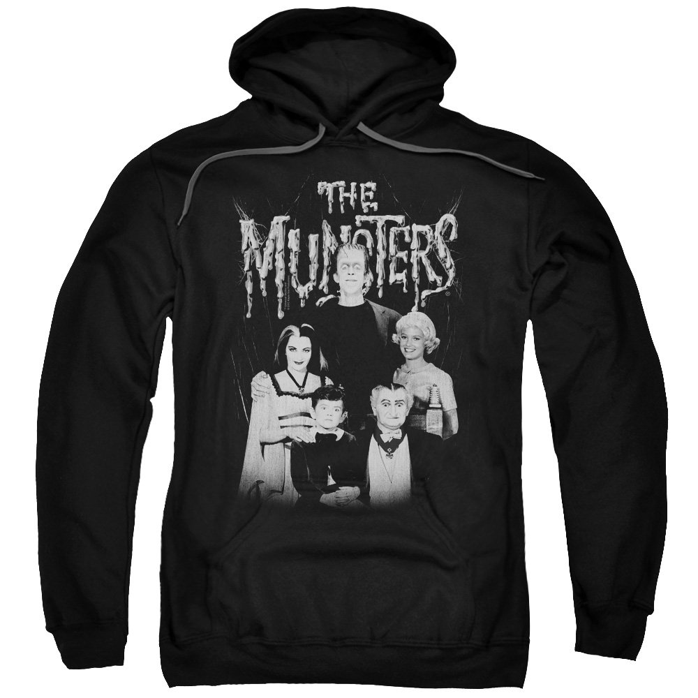 The Munsters TV Show Family Portrait Hoodie - Monster Family Sitcom Pullover Sweatshirt for Adults | Casual Wear, Halloween Costume, Fan Merchandise
