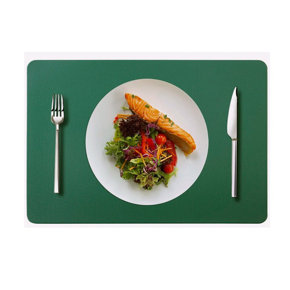 Premium Arkansas Faux Leather Placemats - Set of 4 Waterproof Dining Table Mats for Formal Dinner, Holiday Decor & Everyday Use