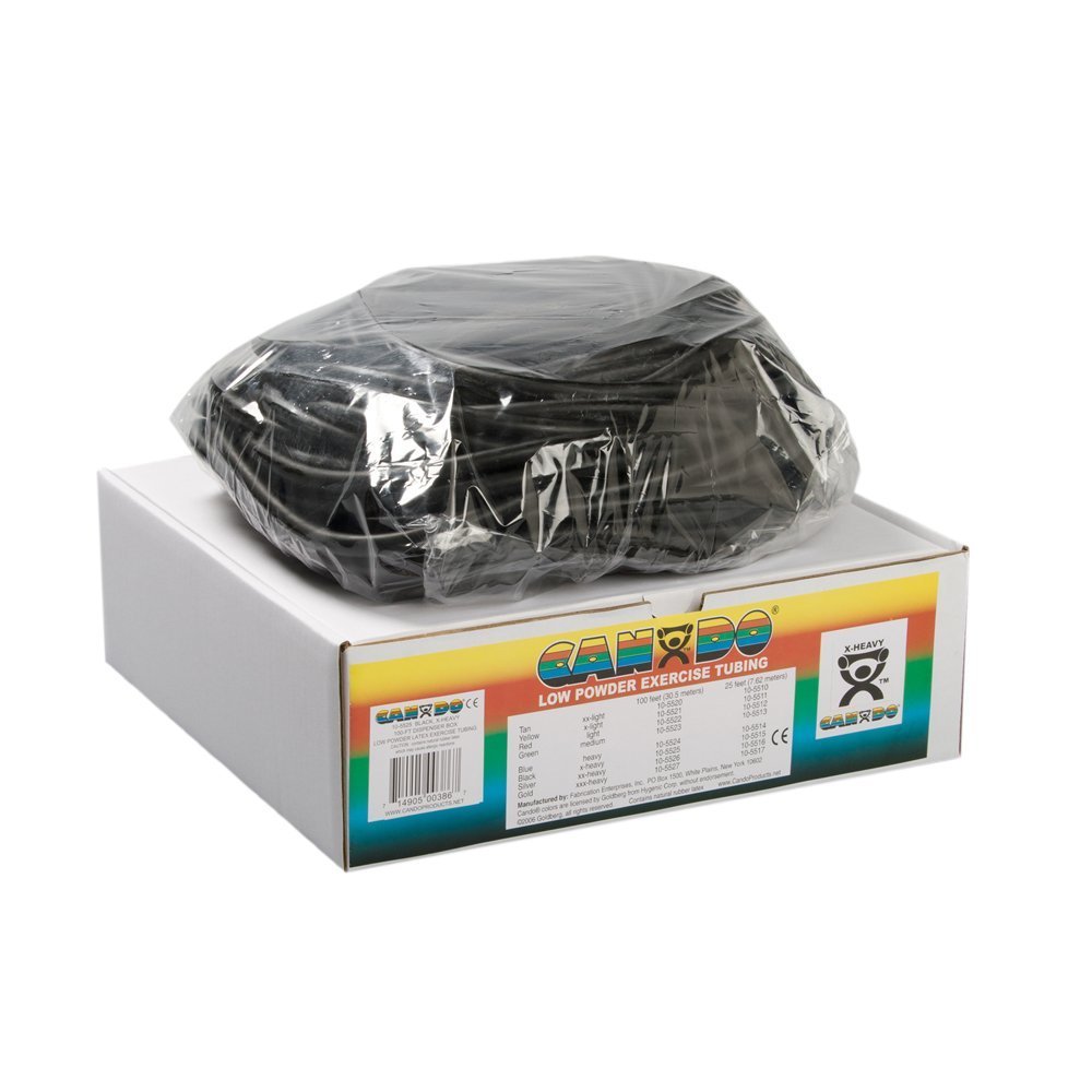 CanDo Latex-Free Exercise Tubing - Level 5 Resistance for Home & Gym Workouts