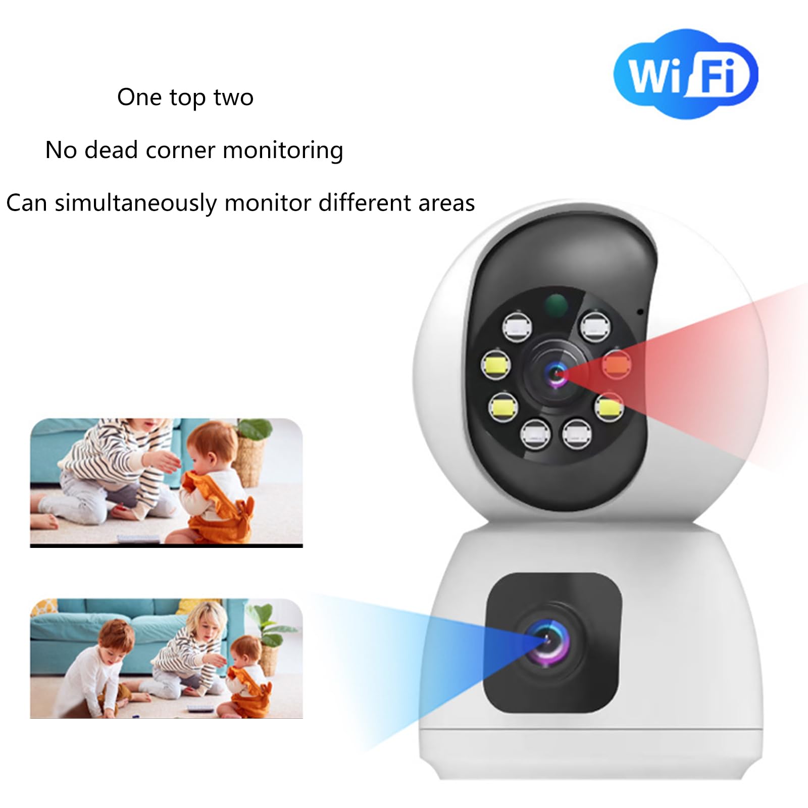 Outdoor Security Camera with Dual Lens, WiFi, Motion Detection & Auto Tracking - 1080P HD, Two-Way Talk, Alarm Alerts - Ideal for Home, Garage, and Business Surveillance