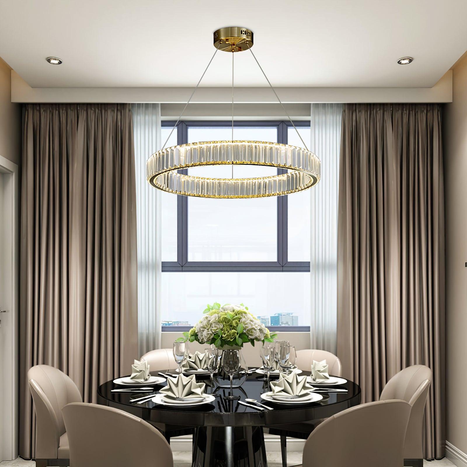 Bertolda Crystal Chandeliers - Elegant Modern Ceiling Light Fixtures for Dining Room, Living Room & Bedroom | Energy Efficient LED Lighting for Home Decor