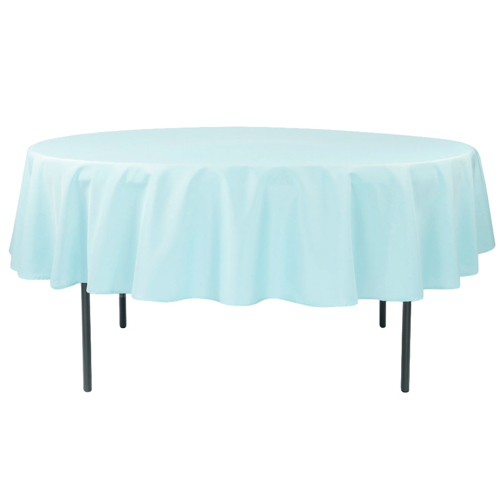 Premium Polyester 90-Inch Round Tablecloth - Baby Blue - Perfect for Weddings, Parties, and Home Decor