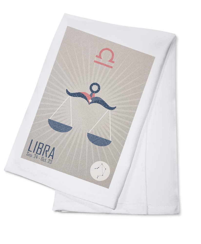 Libra Zodiac Cotton Tea Towel - 100% Woven Cotton Decorative Hand Towel for Kitchen, Bathroom & Home Decor - Perfect for Gifts, Dish Drying & Zodiac-Themed Decorations