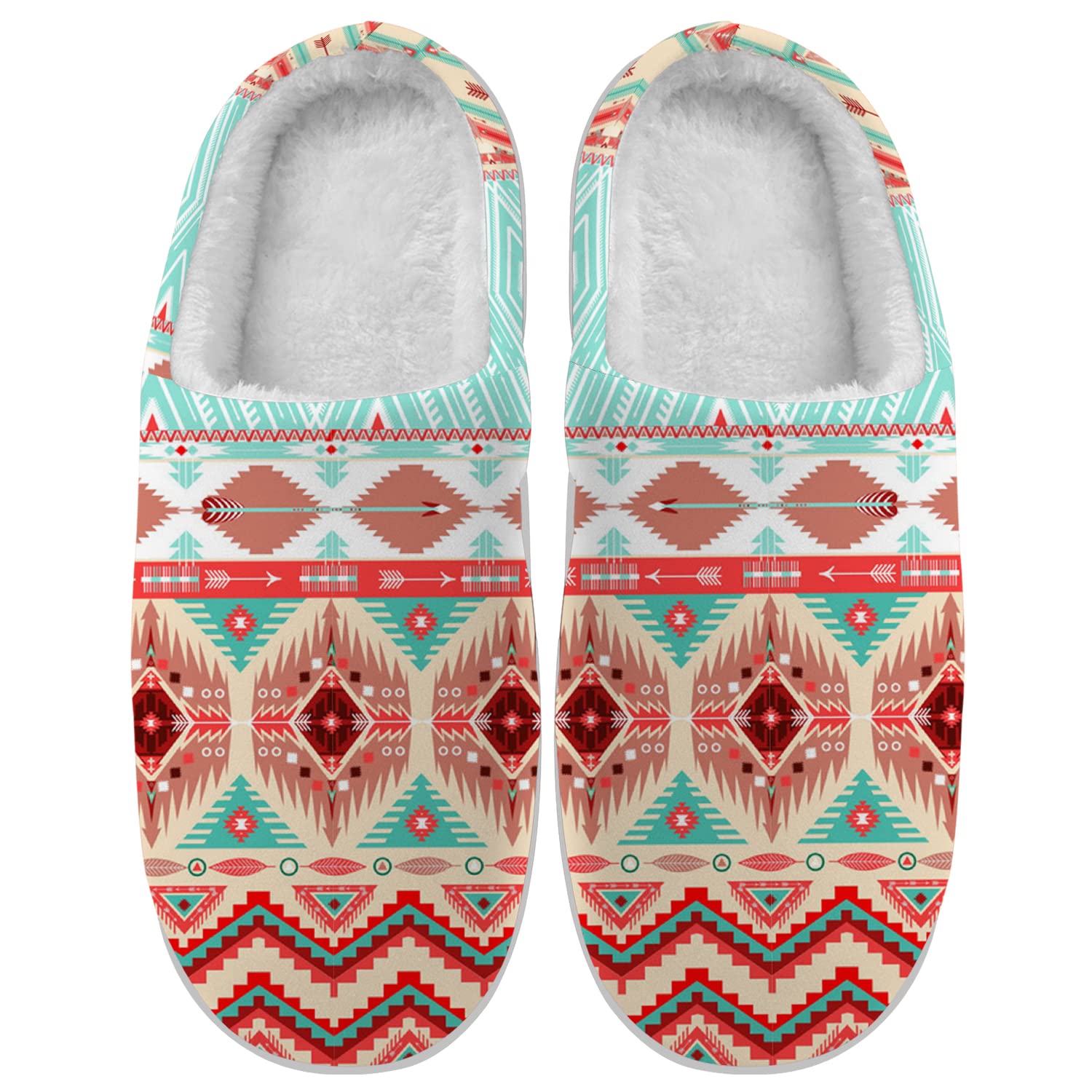 **Ciadoon Aztec Slippers for Women & Men - Memory Foam Fuzzy House Slippers, Slip-On Winter Sandals - Cozy Indoor & Outdoor Shoes - Perfect Gift for Holidays & Relaxation at Home**