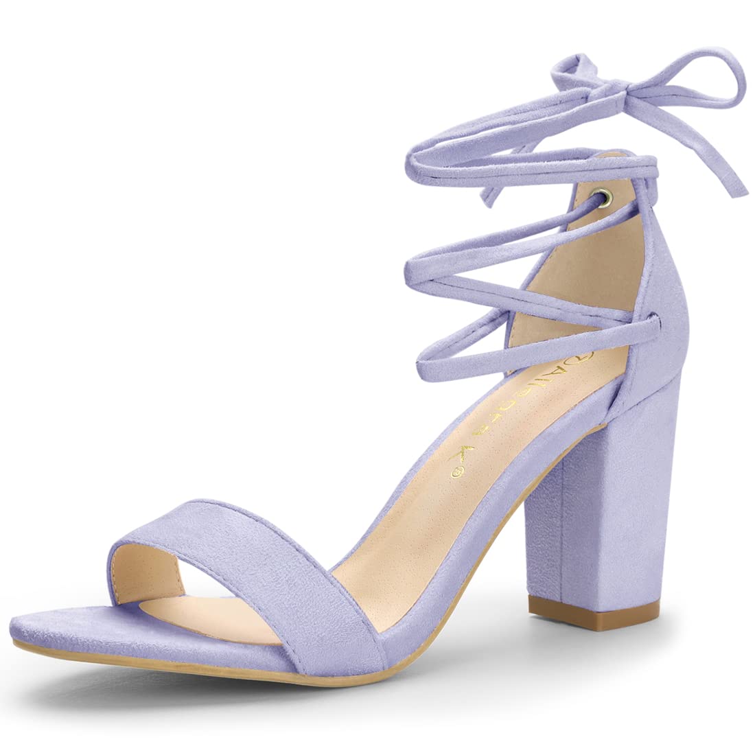 Allegra K Women's Strappy Tie-Up Chunky High Heel Sandals - Sexy Summer Party Shoes for Weddings, Date Nights & Evening Events