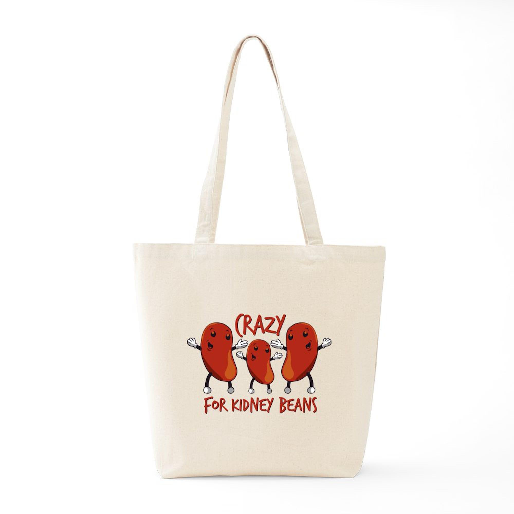 Crazy For Kidney Beans Tote Bag - Natural Canvas Reusable Shopping Bag for Groceries, Beach & Farmers Market | Eco-Friendly Cotton Tote with Unique Print