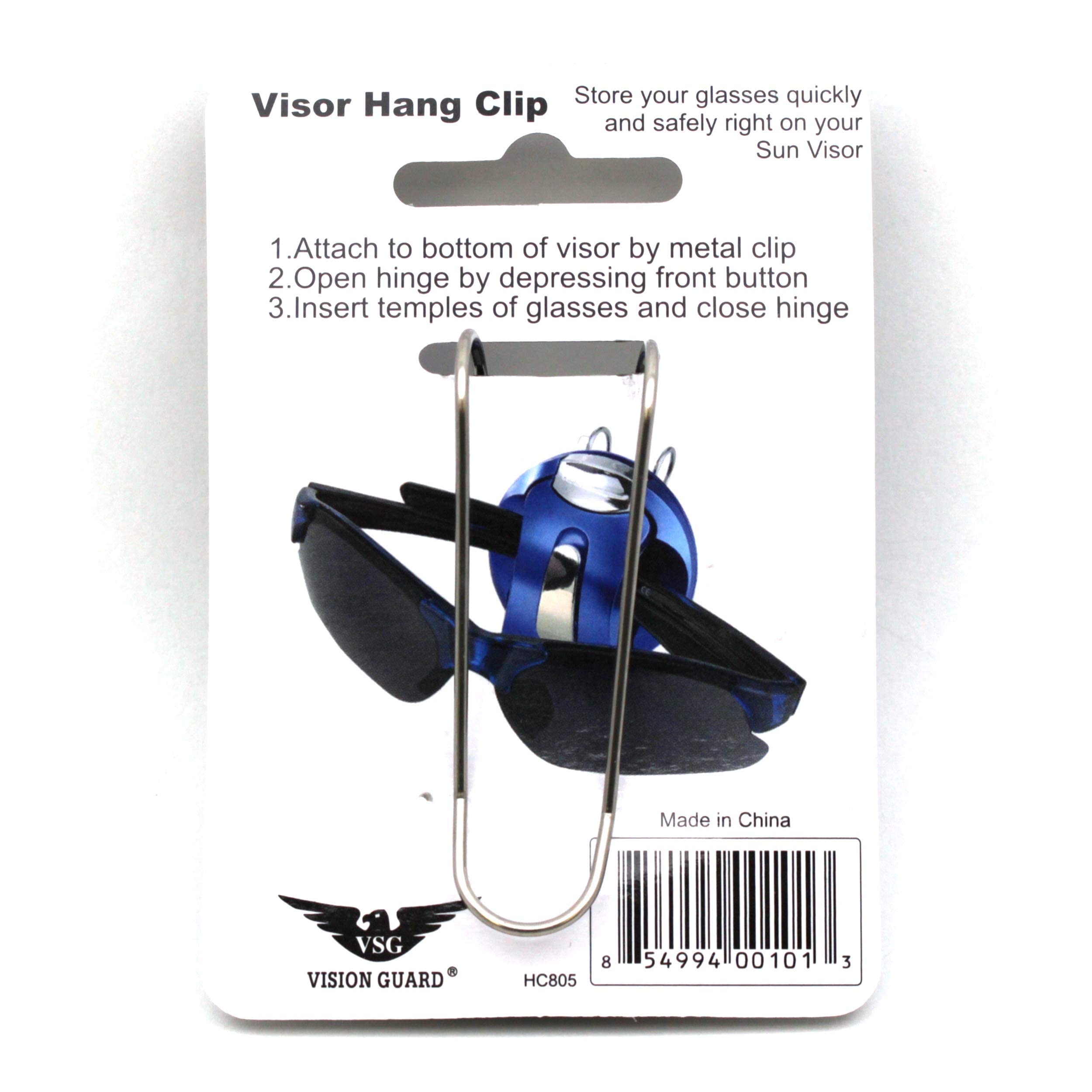 SA106 Car Visor Sunglasses Clip - UV Protection Polarized Sunglass Holder for Driving, Travel & Outdoor Activities - Perfect for Road Trips, Commuting and Beach Days