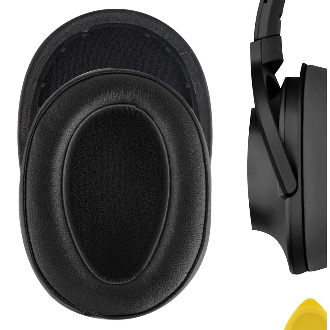 Geekria QuickFit Replacement Ear Pads for Sony MDR-100A/100AAP/H600A WH-H900N Headphones - Soft Black Memory Foam Ear Cushions Repair Parts - Perfect for Gaming, Music & Office Use
