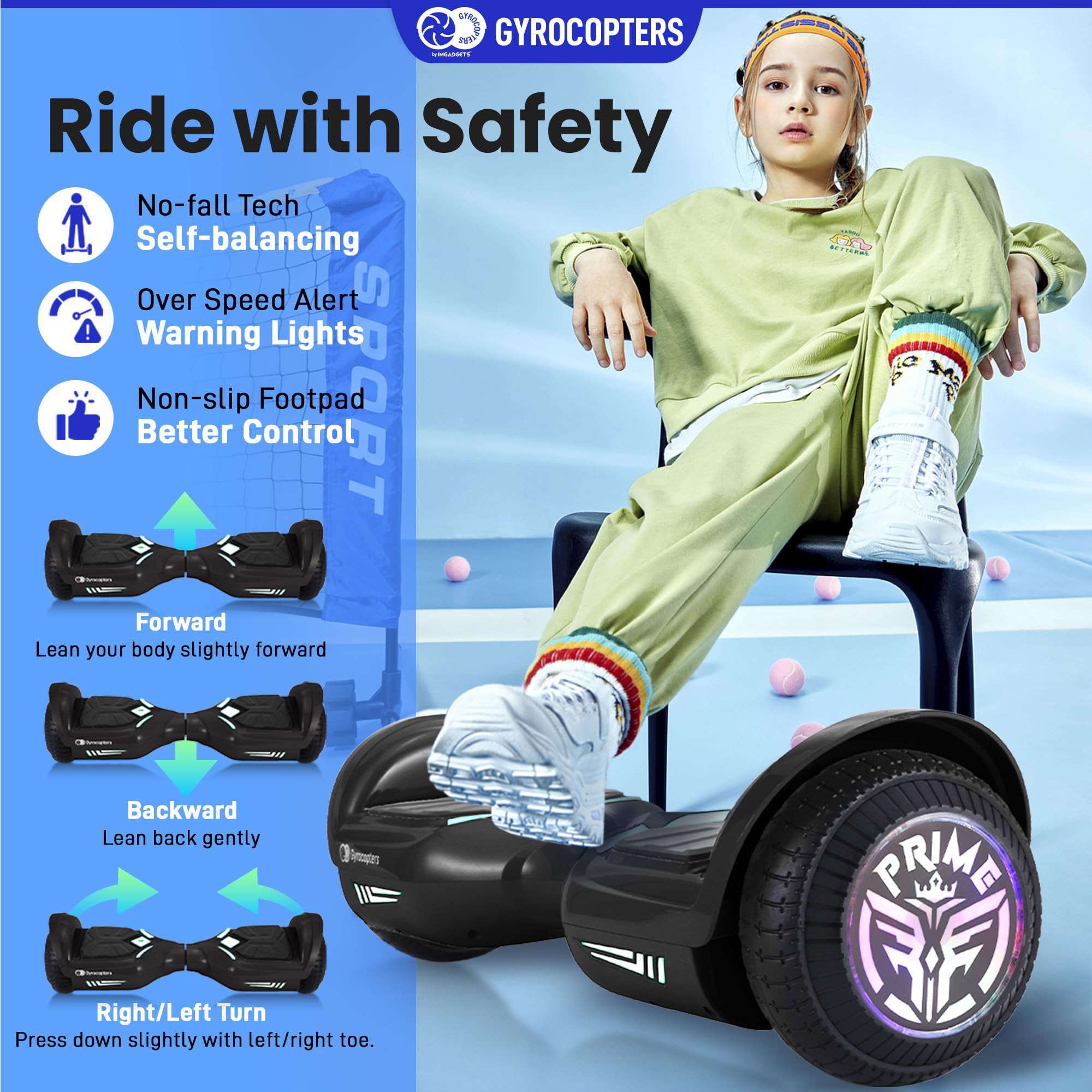 Gyrocopters PRIME 2025 All-Terrain Hoverboard with 6.5