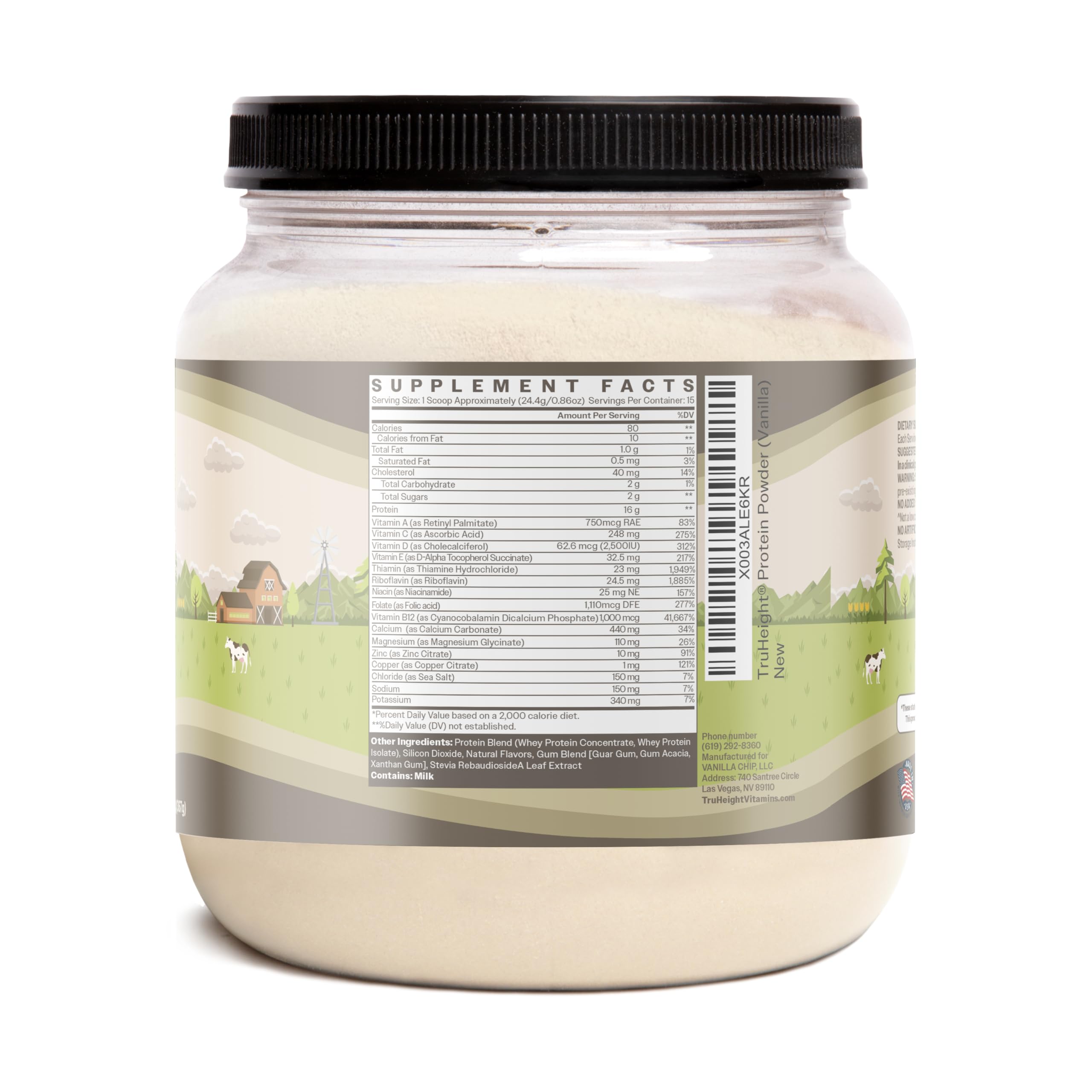Vanilla Ice Cream Whey Protein Powder for Kids & Teens - Growth & Development Protein Shake - Weight Gain Supplement for Picky Eaters - Pediatrician Recommended (Ages 5+) - Perfect for Post-Workout Recovery & Healthy Snacks