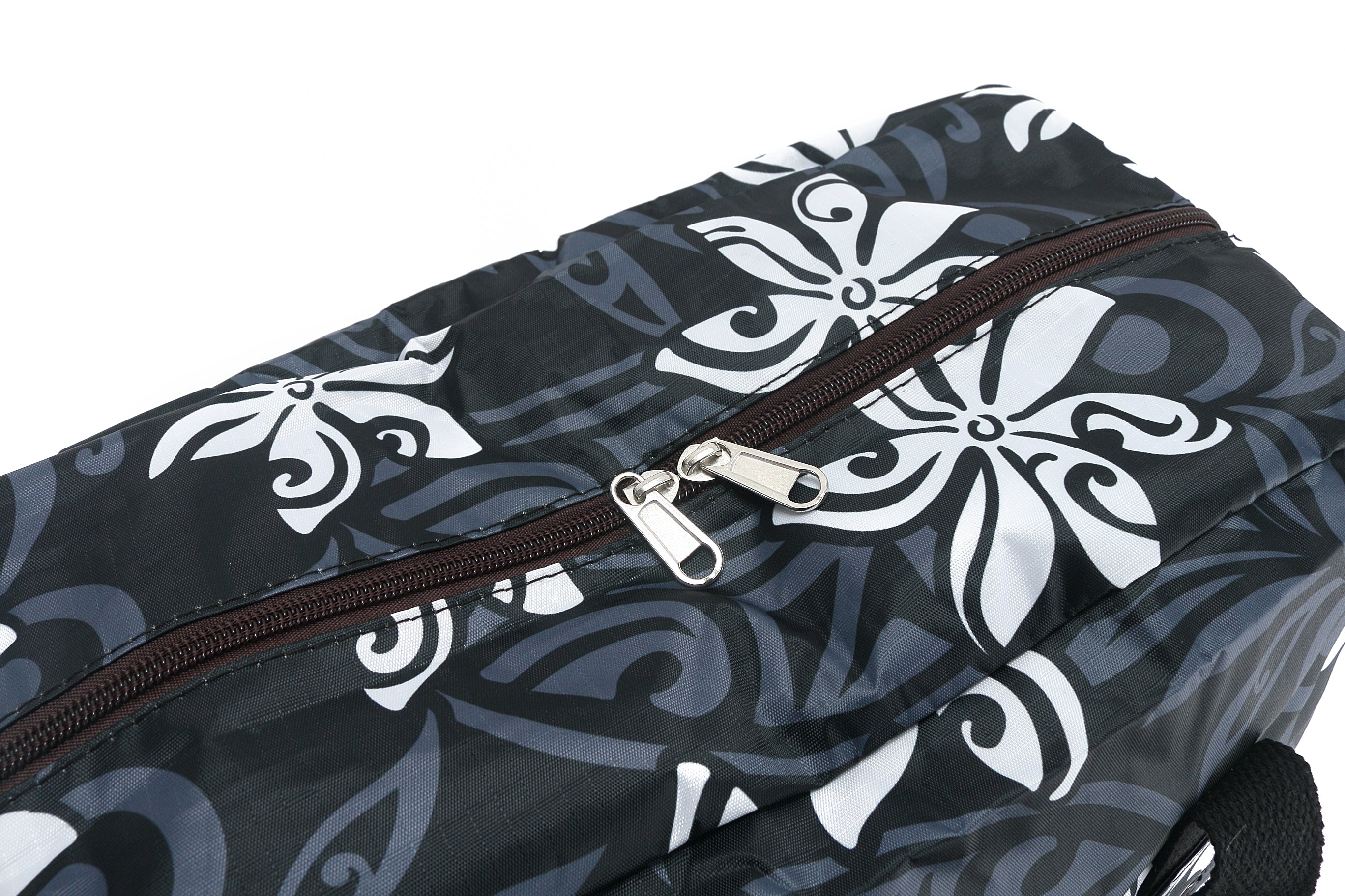 Foldable Duffle Bag for Travel & Gym - Sophie Tiare Infinity Black Water-Resistant Carry-On Luggage for Weekend Trips & Sports Gear