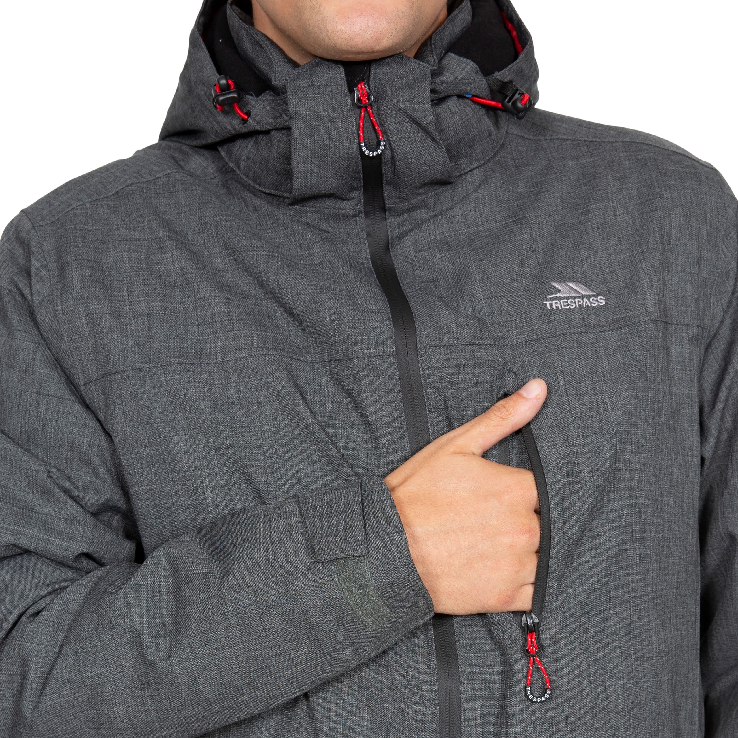 Fyfinn Men's Padded Waterproof Winter Jacket - Insulated Windproof Coat for Outdoor Activities, Hiking & Camping - Dark Grey XXXL