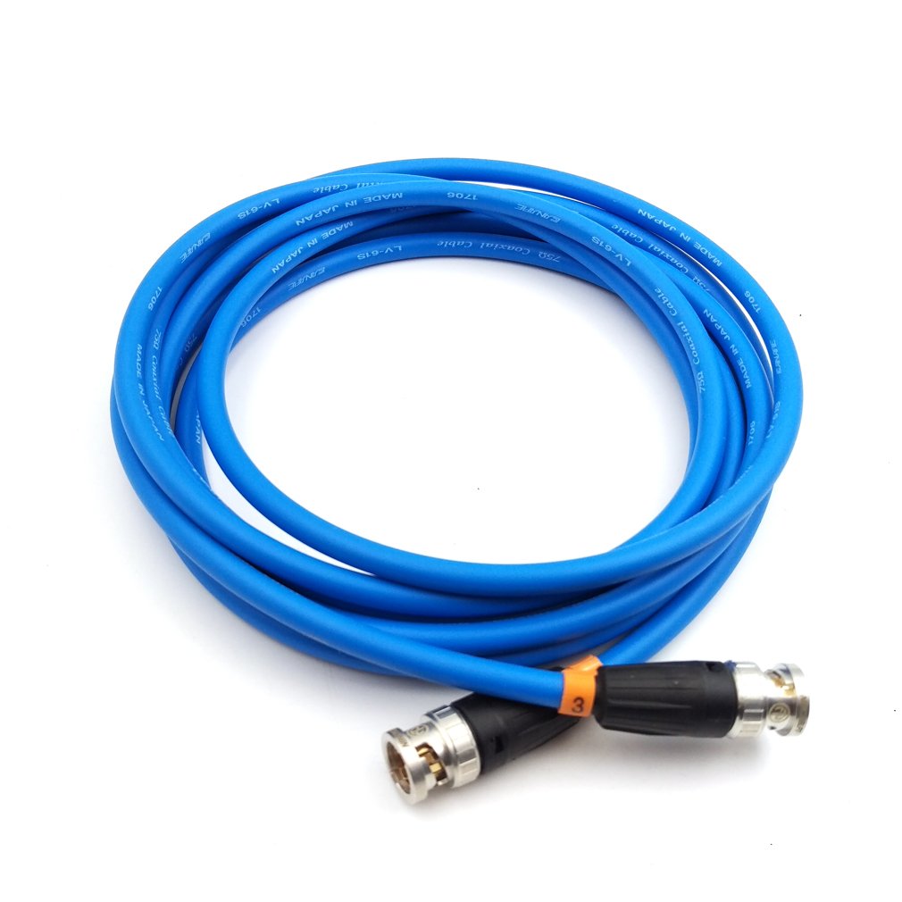 High-Quality SDI Video Cable Neutrik BNC to BNC Coiled Cable - Canare SDI Cable for SmallHD Monitors (20m/65.6ft, Blue) - Perfect for Professional Video Production, Broadcast & Live Streaming