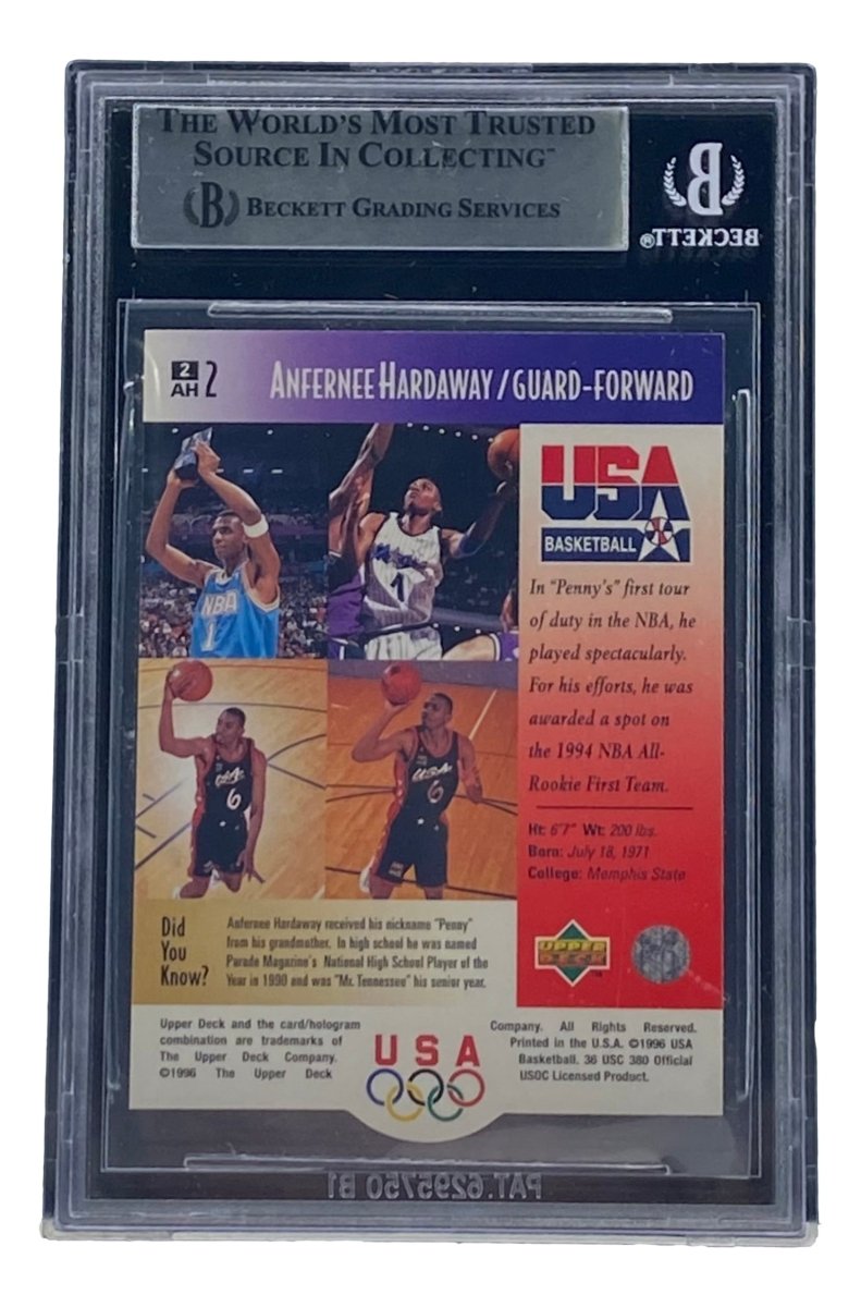 Penny Hardaway Autographed 1996 Upper Deck USA #2 Basketball Card - PSA Graded, Collectible Memorabilia for Fans & Sports Enthusiasts