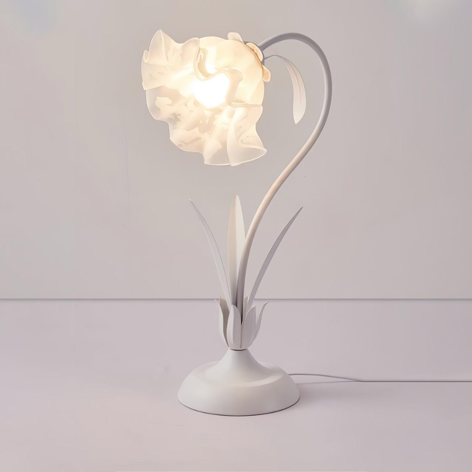 Lily of the Valley Table Lamp - Elegant Floral Nightstand Light for Bedroom, Living Room & Office Decor - Perfect for Reading, Relaxing & Creating Cozy Atmosphere