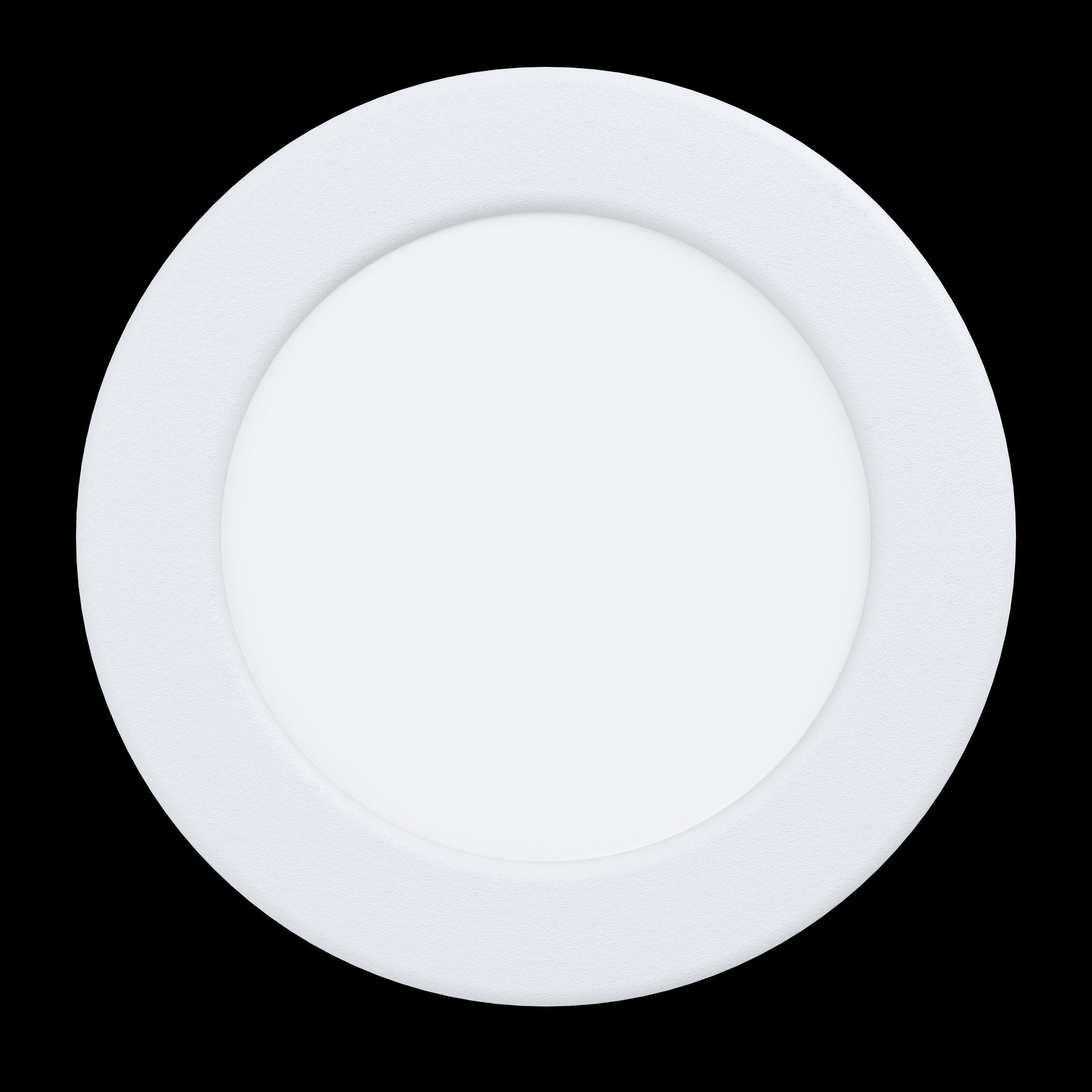 Eglo Fueva 5 LED Round White Recessed Light - 11.7cm (4.6 Inch) Ultra-Thin Ceiling Downlight for Kitchen, Bathroom & Living Room - Dimmable Energy Saving LED Panel Light