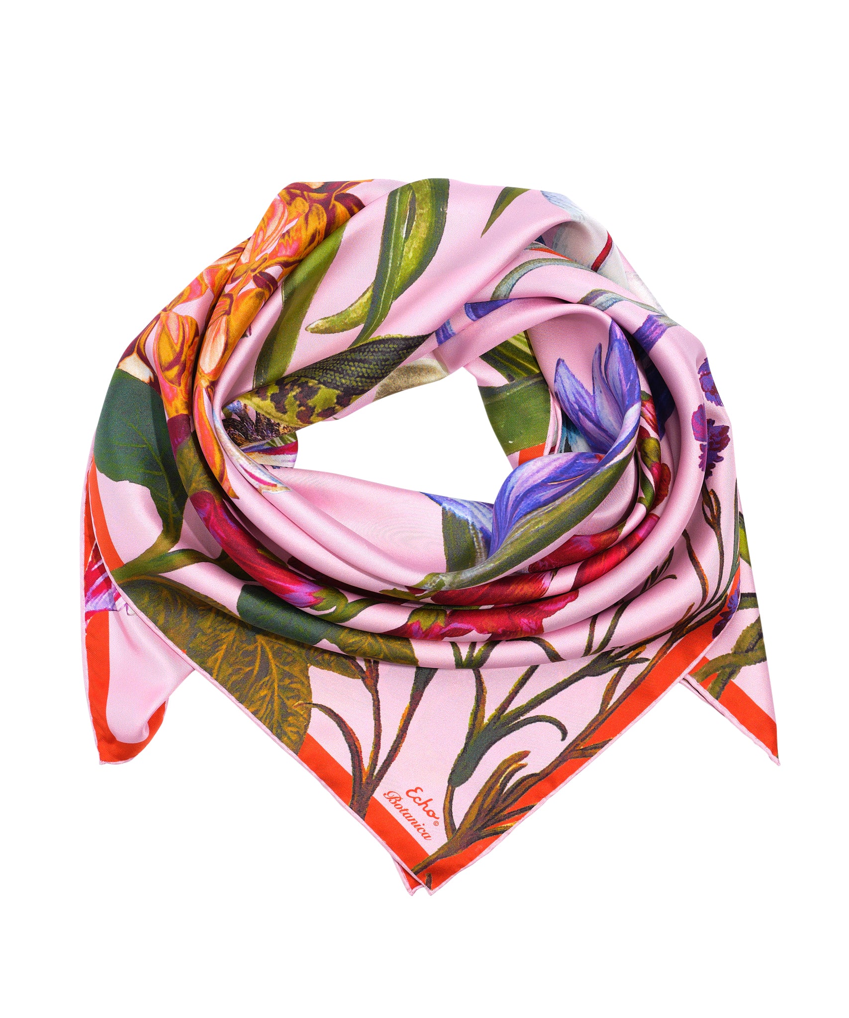 Botanica 35 Silk Square Scarf - Premium Fashion Accessory for Women, Elegant Floral Print Shawl - Perfect for Office, Party & Special Occasions