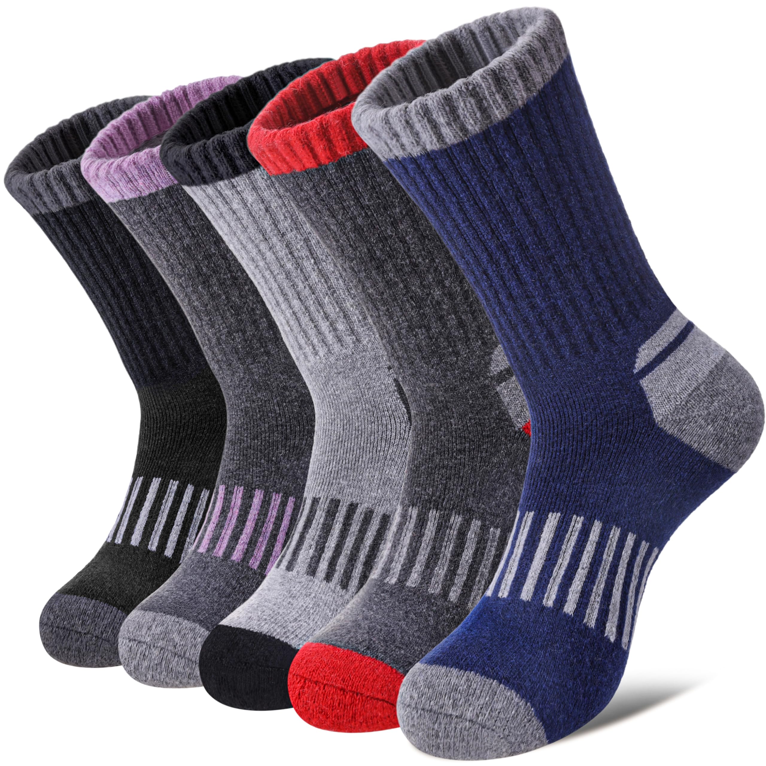 MQELONG Women's Merino Wool Hiking Socks - Thermal Winter Boot Socks for Warmth & Comfort - Perfect for Outdoor Adventures, Cold Weather & Cozy Indoor Wear
