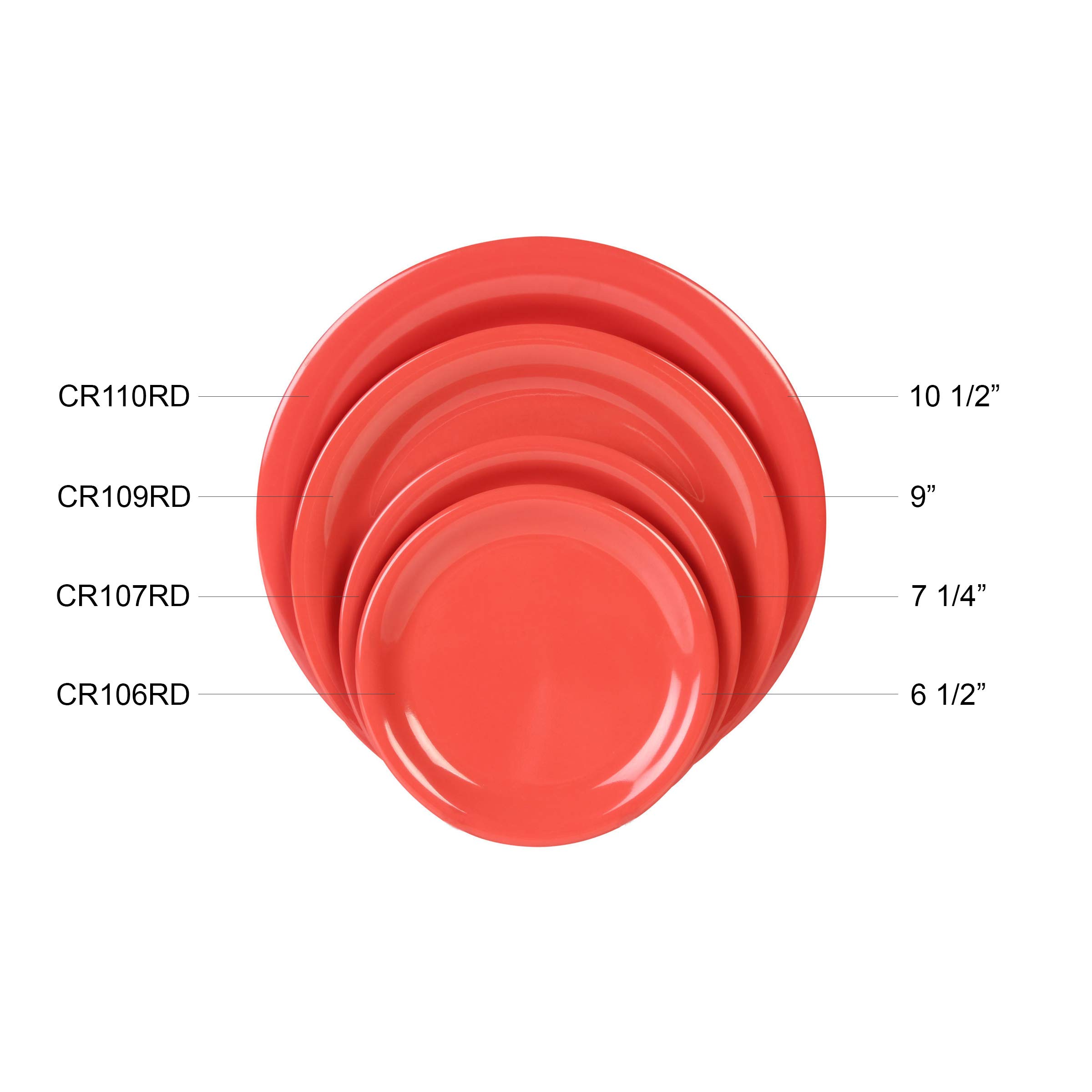Vibrant Orange Melamine Dinnerware Set - 7.25 Inch Narrow Rim Round Plates (12-Pack) | Durable & Lightweight for Outdoor Dining, Picnics, Camping, and Everyday Use