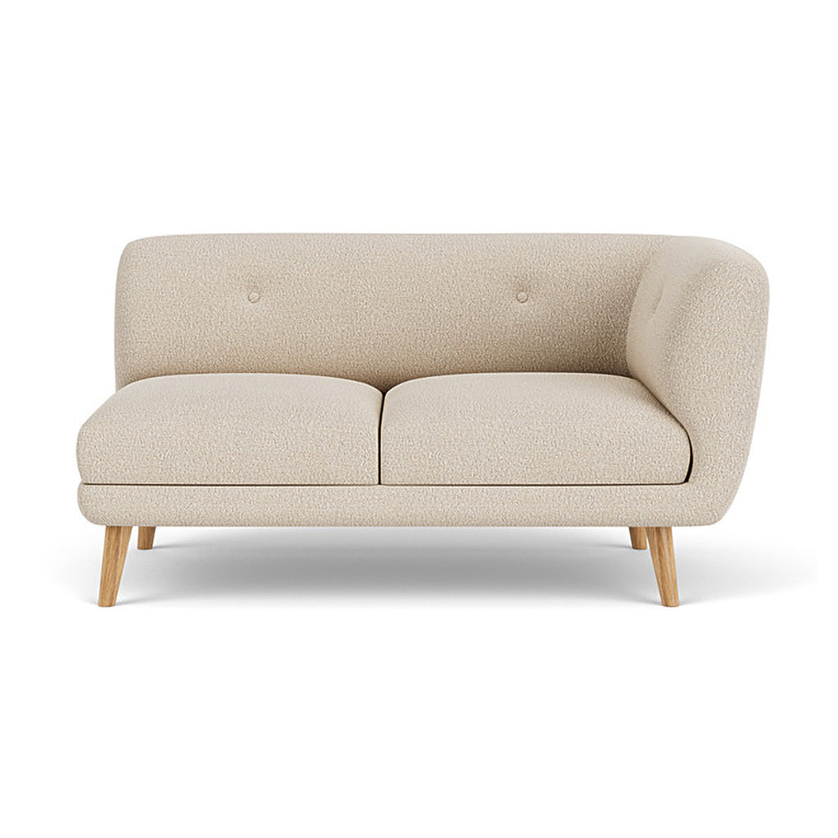 Alfred Boucle Right 2 Seater Modular Sofa - Modern Comfortable Sectional Couch for Living Room, Lounge & Small Spaces